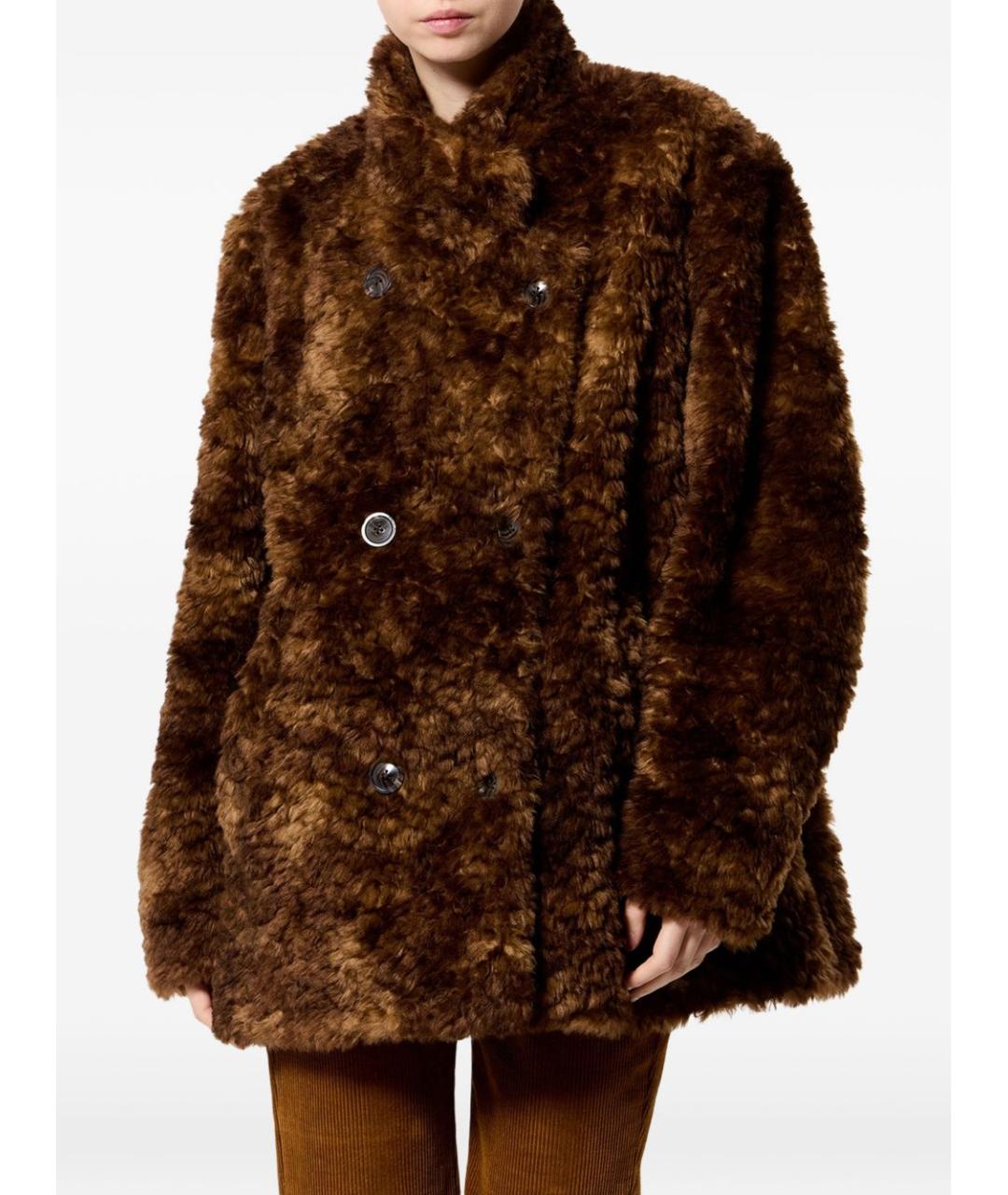 ISABEL MARANT ETOILE Коричневое полиэстеровое пальто, фото 3