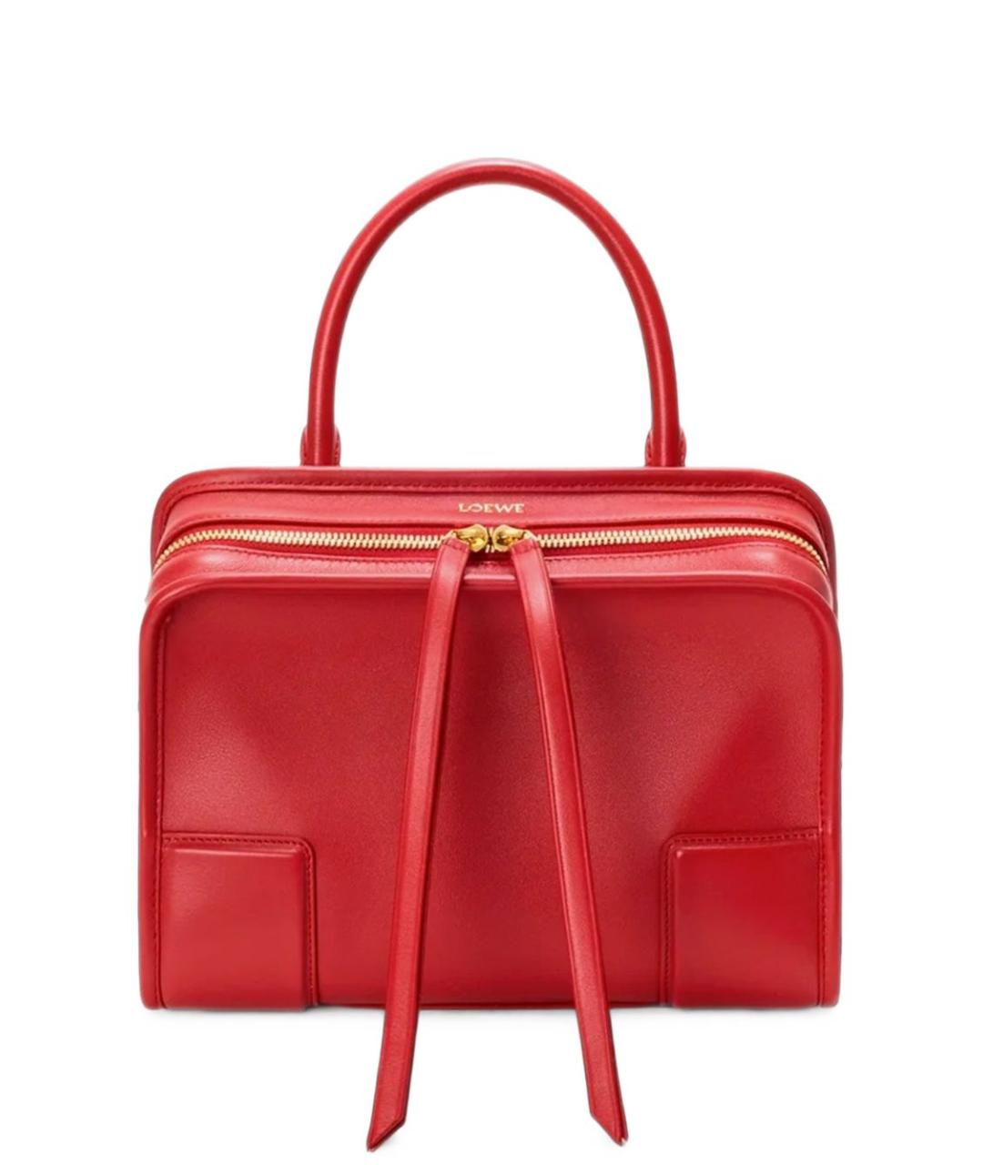 LOEWE Красная кожаная сумка тоут, фото 1