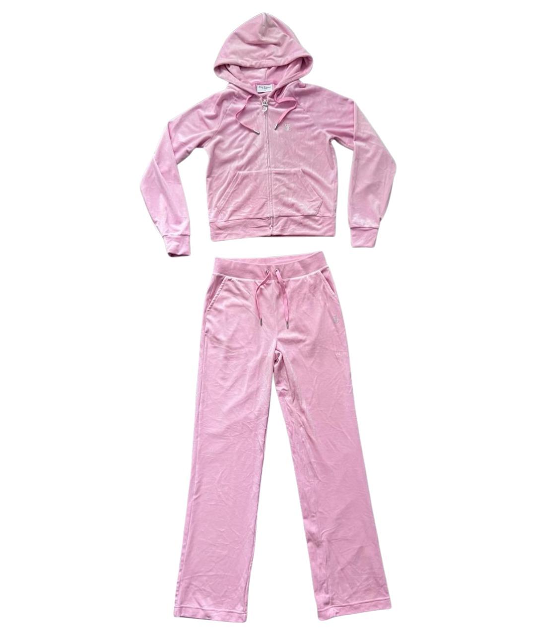 JUICY COUTURE Розовый велюровый костюм с брюками, фото 1