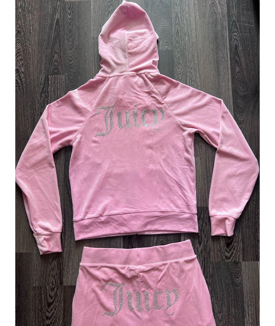 JUICY COUTURE Розовый велюровый костюм с брюками, фото 6