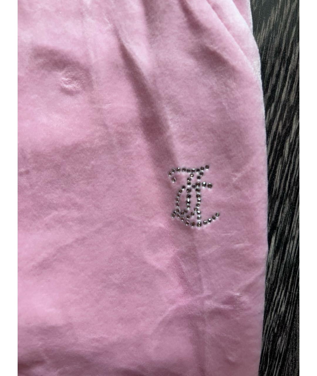 JUICY COUTURE Розовый велюровый костюм с брюками, фото 5