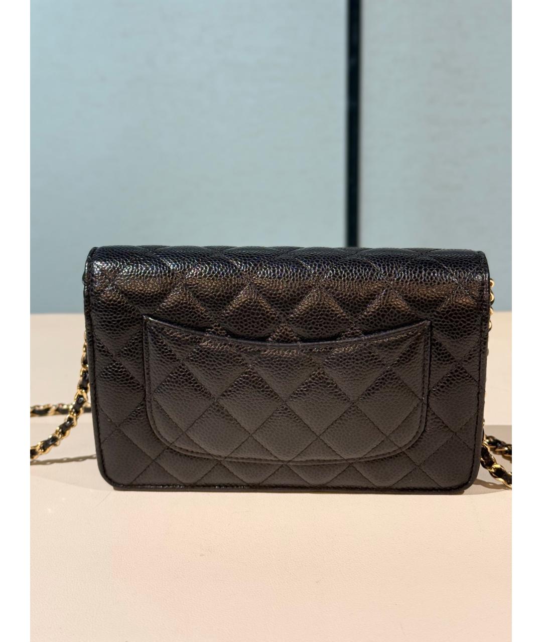CHANEL Черная кожаная сумка через плечо, фото 4