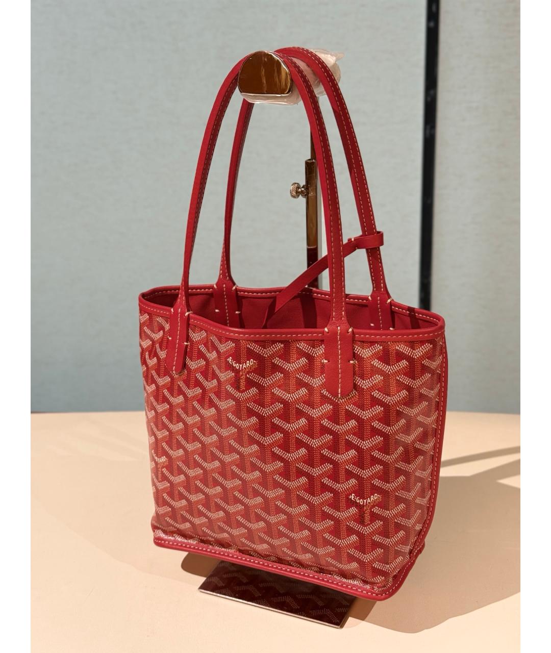GOYARD Красная деним сумка тоут, фото 7