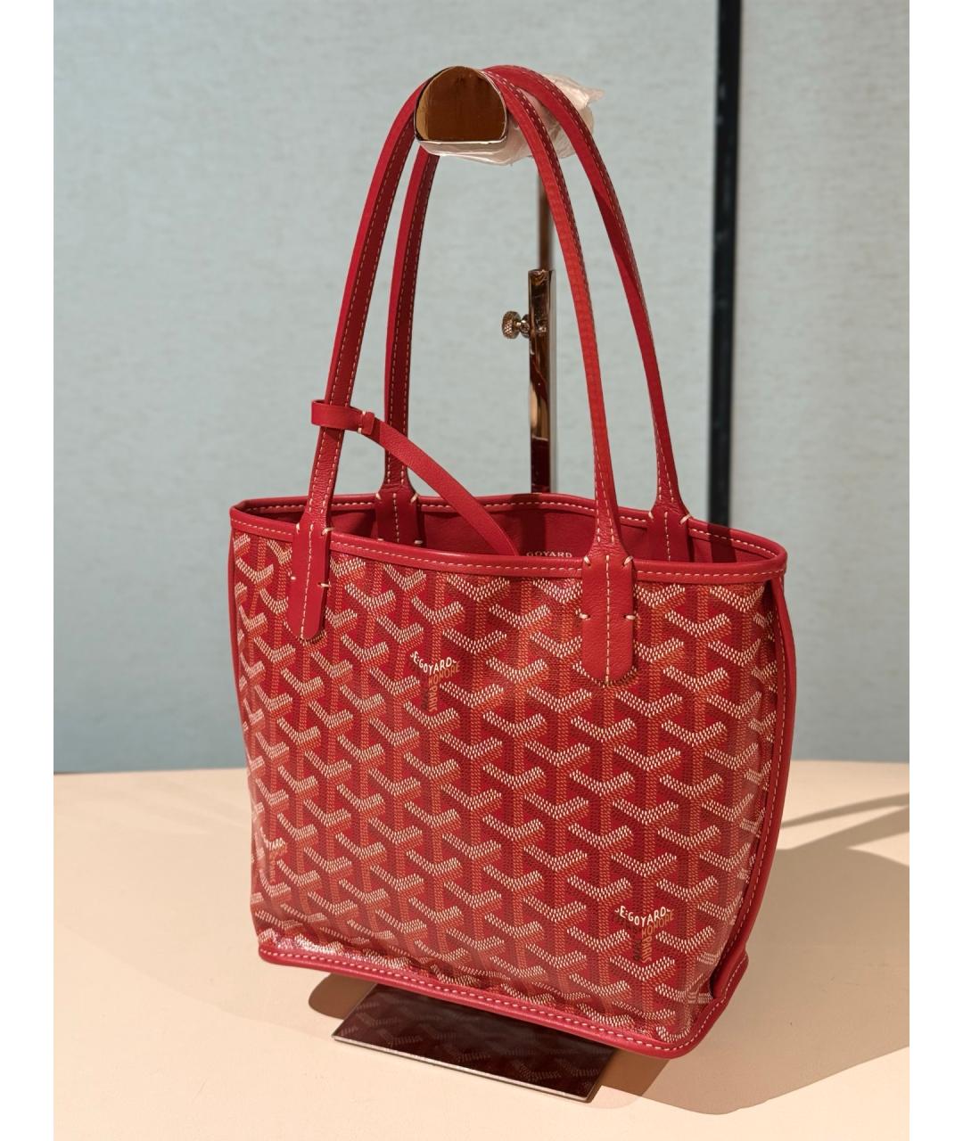 GOYARD Красная деним сумка тоут, фото 3