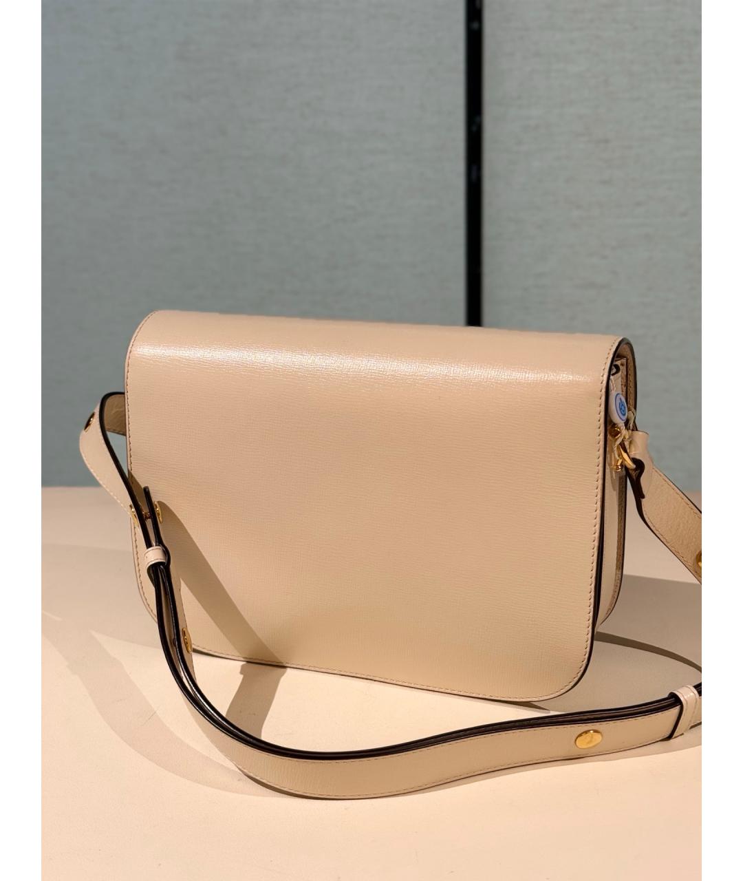GUCCI Белая кожаная сумка через плечо, фото 4