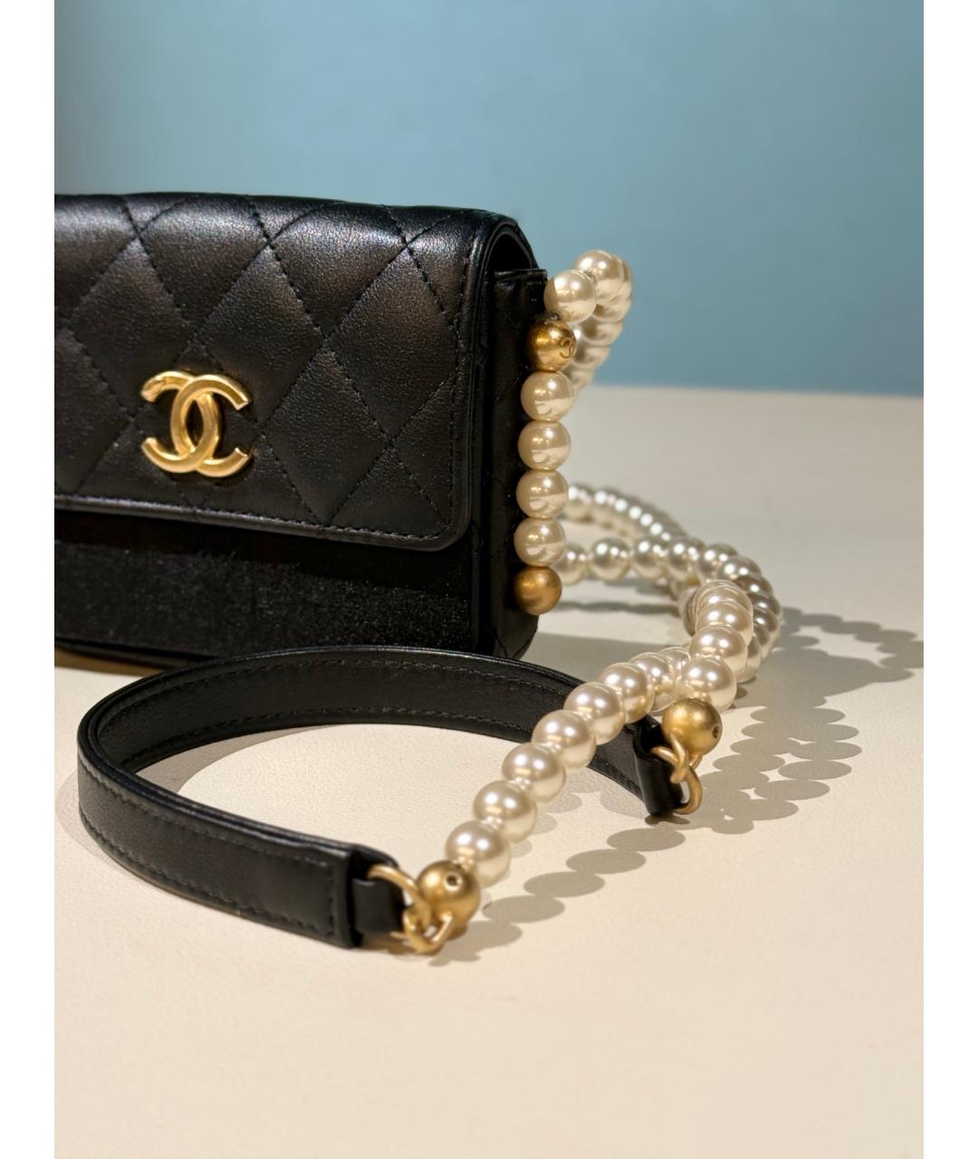 CHANEL Черная кожаная сумка через плечо, фото 3
