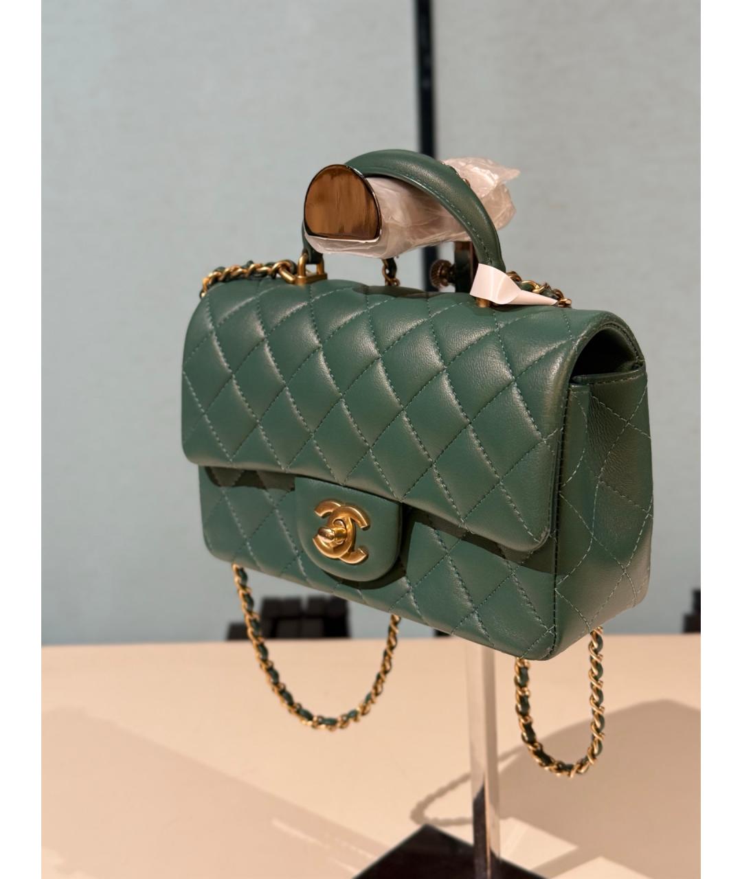 CHANEL Зеленая кожаная сумка через плечо, фото 2