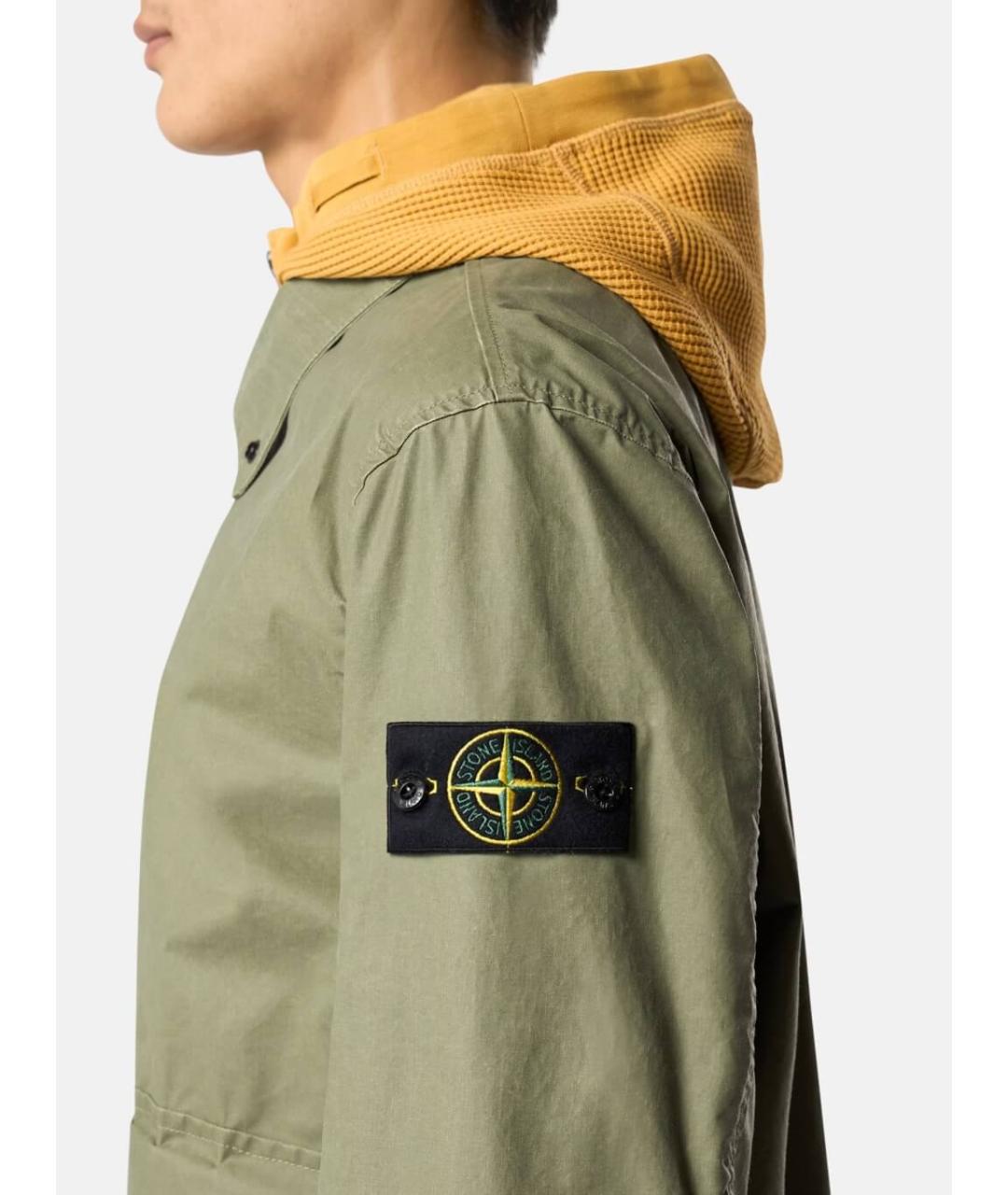 STONE ISLAND Хаки хлопковая куртка, фото 4