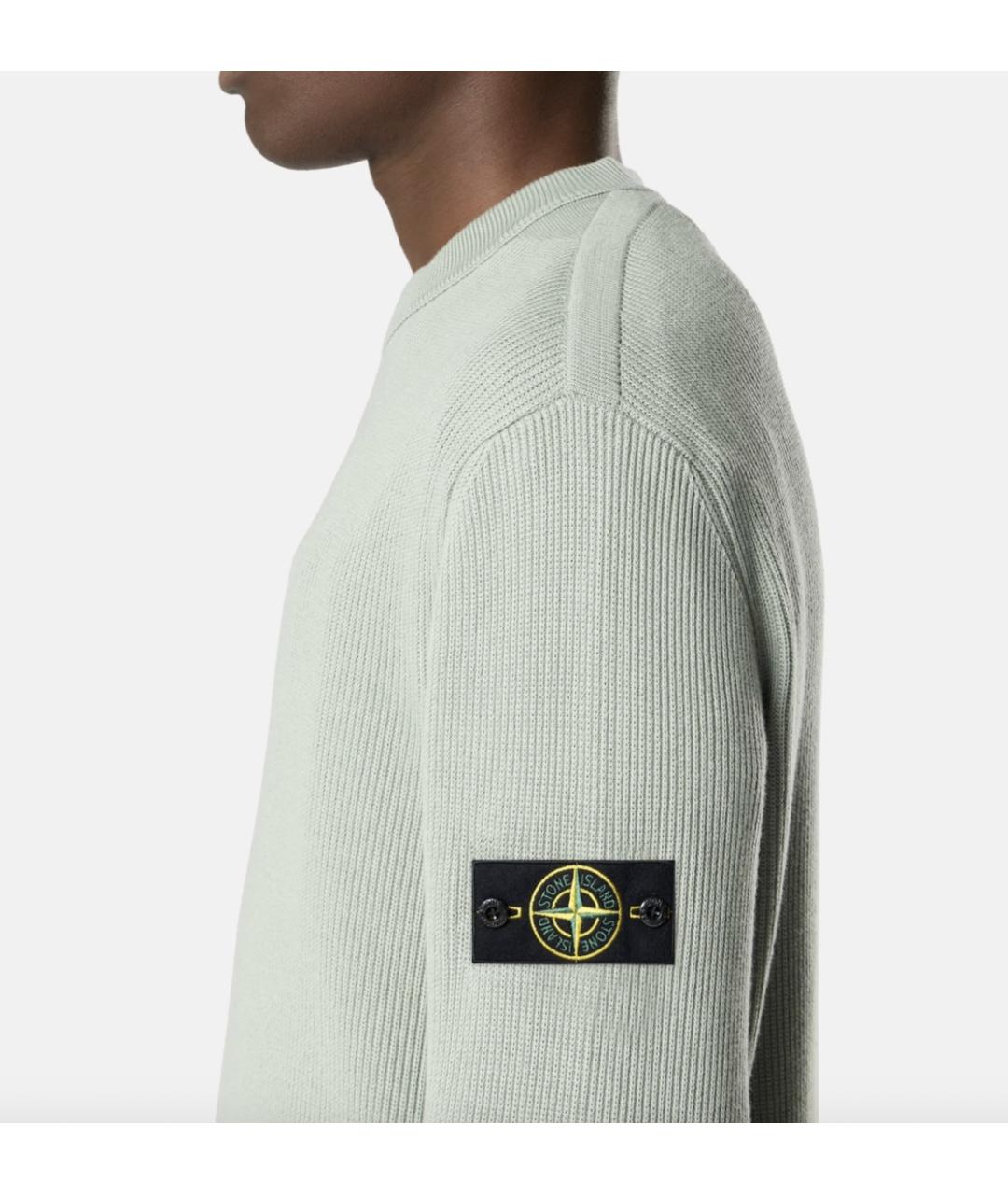 STONE ISLAND Салатовый хлопковый джемпер / свитер, фото 3