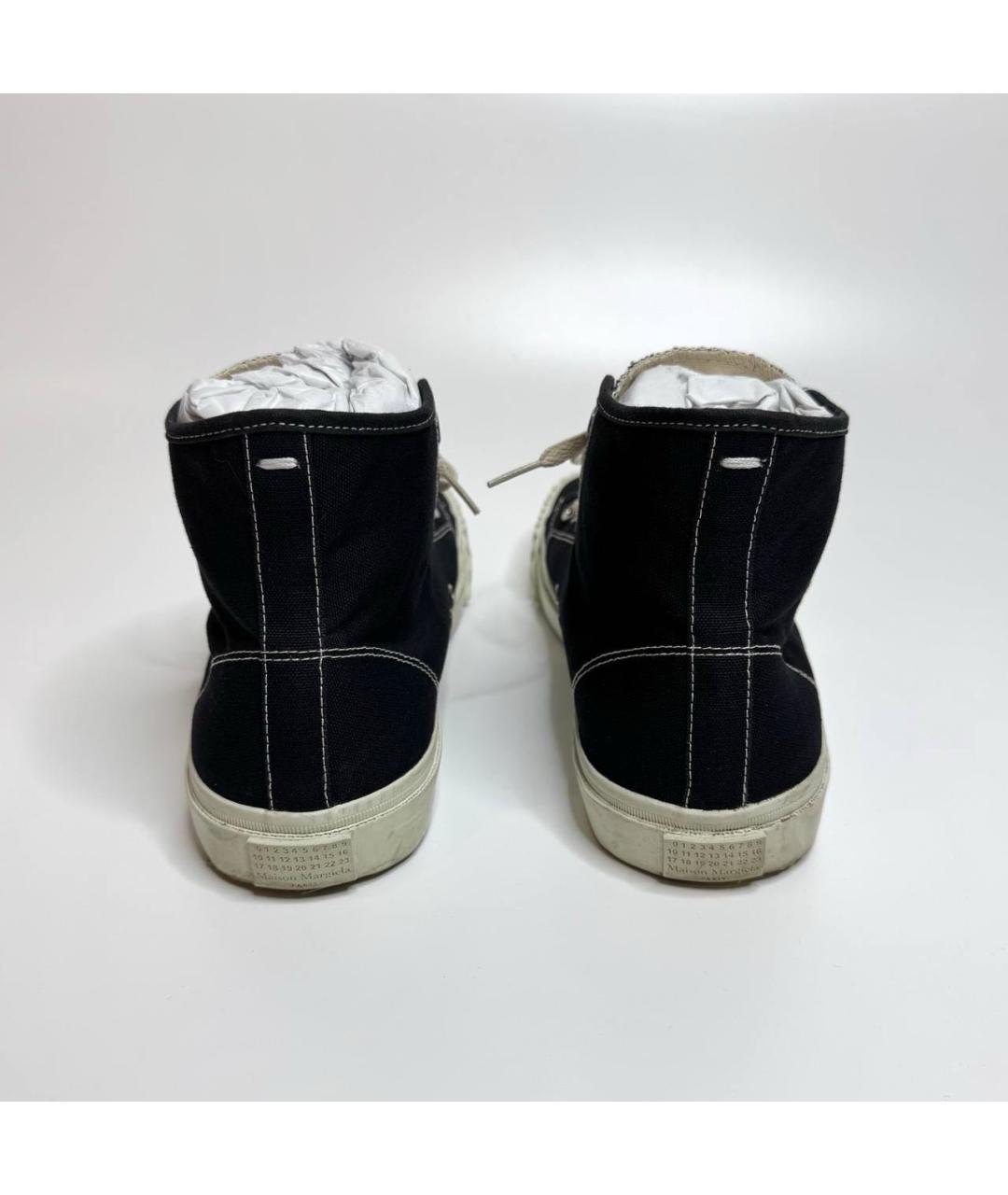 MAISON MARGIELA Черные текстильные высокие кроссовки / кеды, фото 5
