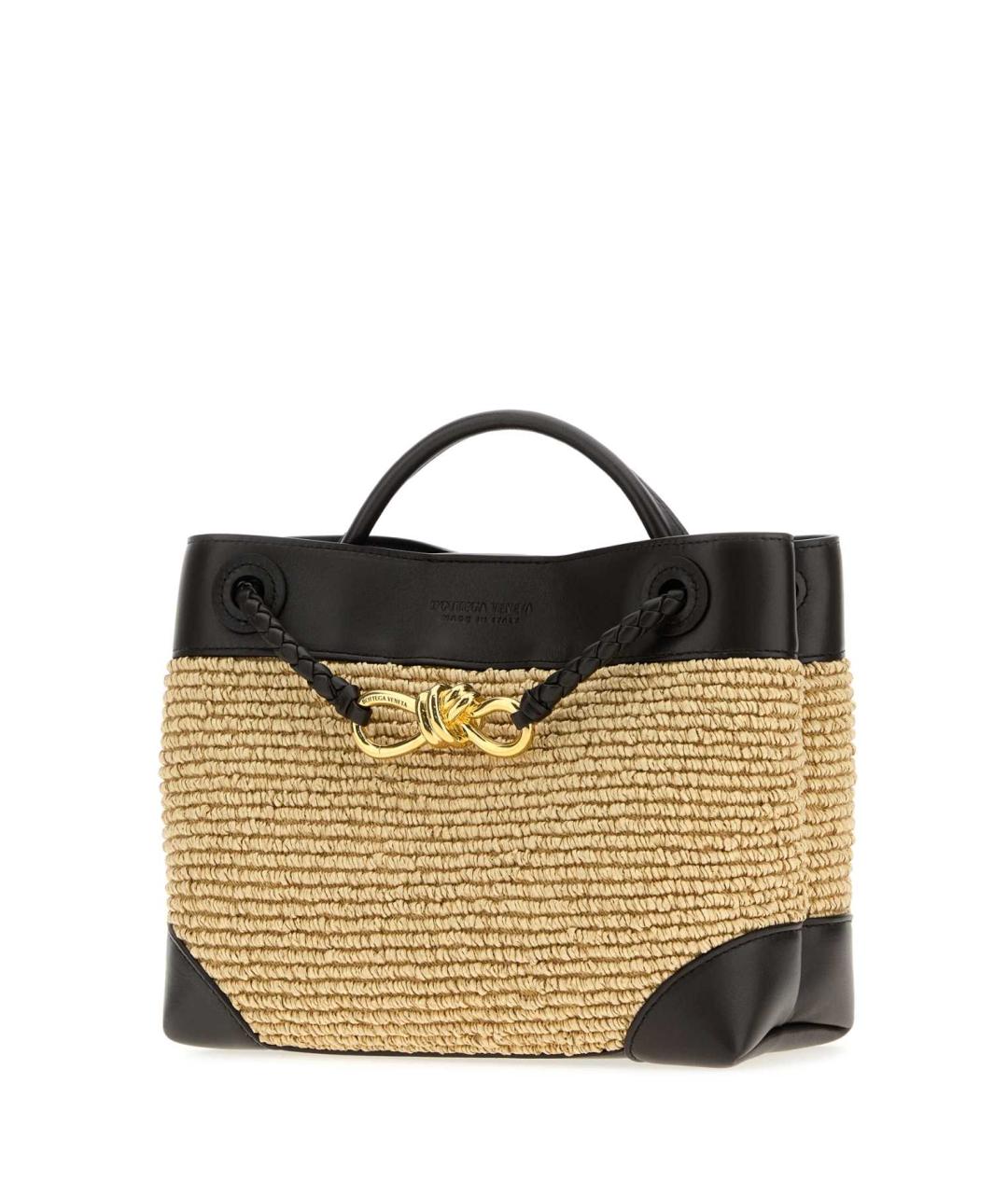 BOTTEGA VENETA Бежевая рафиевая сумка тоут, фото 2