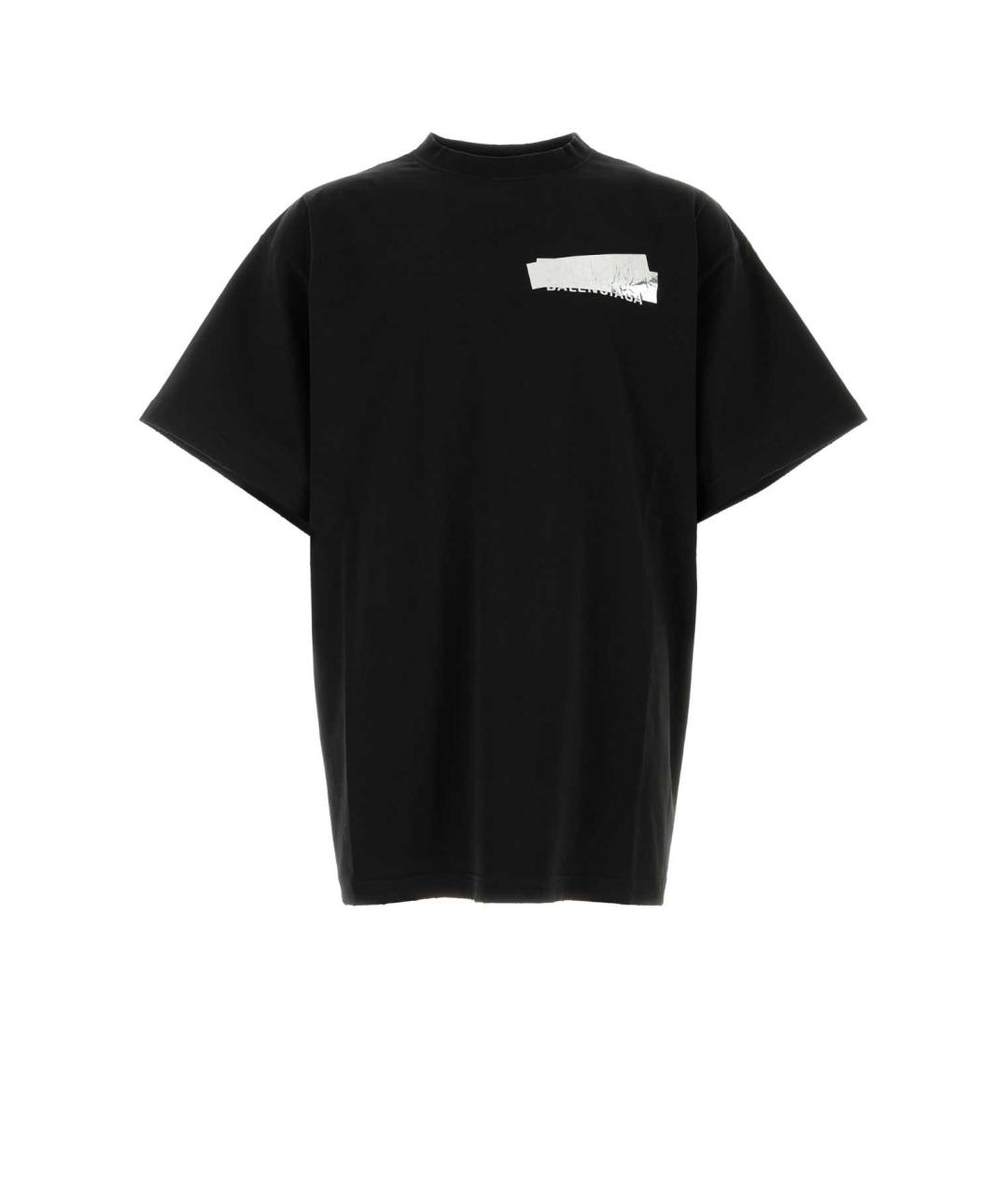 BALENCIAGA Черная хлопковая футболка, фото 1