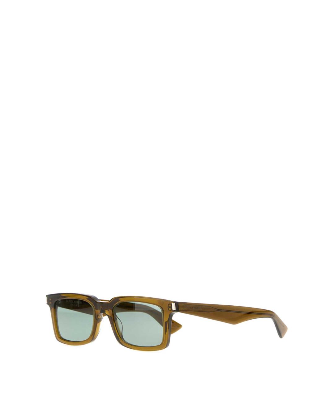 SAINT LAURENT Хаки пластиковые солнцезащитные очки, фото 1
