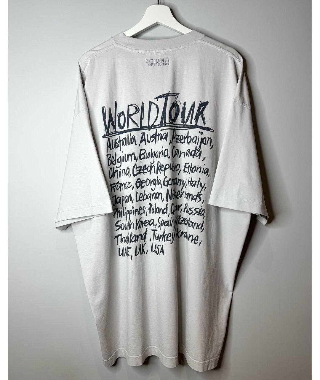 VETEMENTS Серая хлопковая футболка, фото 3