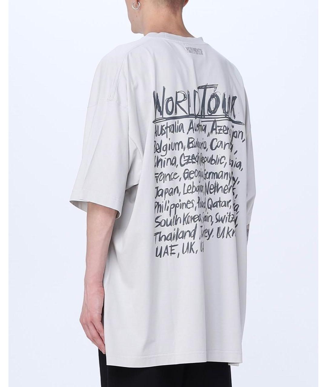 VETEMENTS Серая хлопковая футболка, фото 6