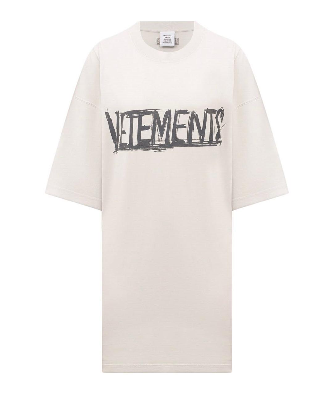 VETEMENTS Серая хлопковая футболка, фото 9