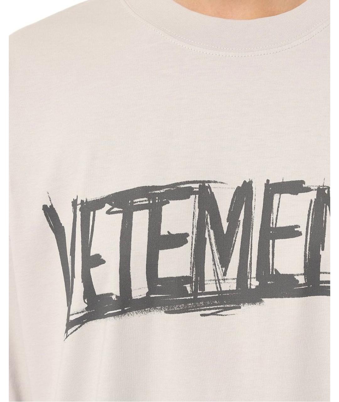 VETEMENTS Серая хлопковая футболка, фото 7