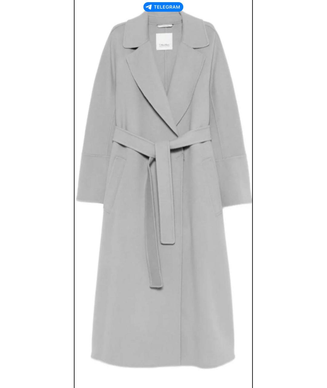 'S MAX MARA Серое шерстяное пальто, фото 2