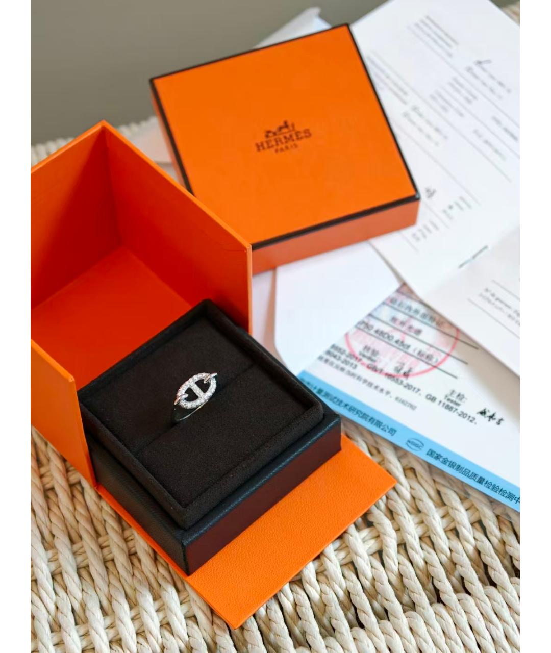 HERMES Серебряное кольцо из белого золота, фото 2