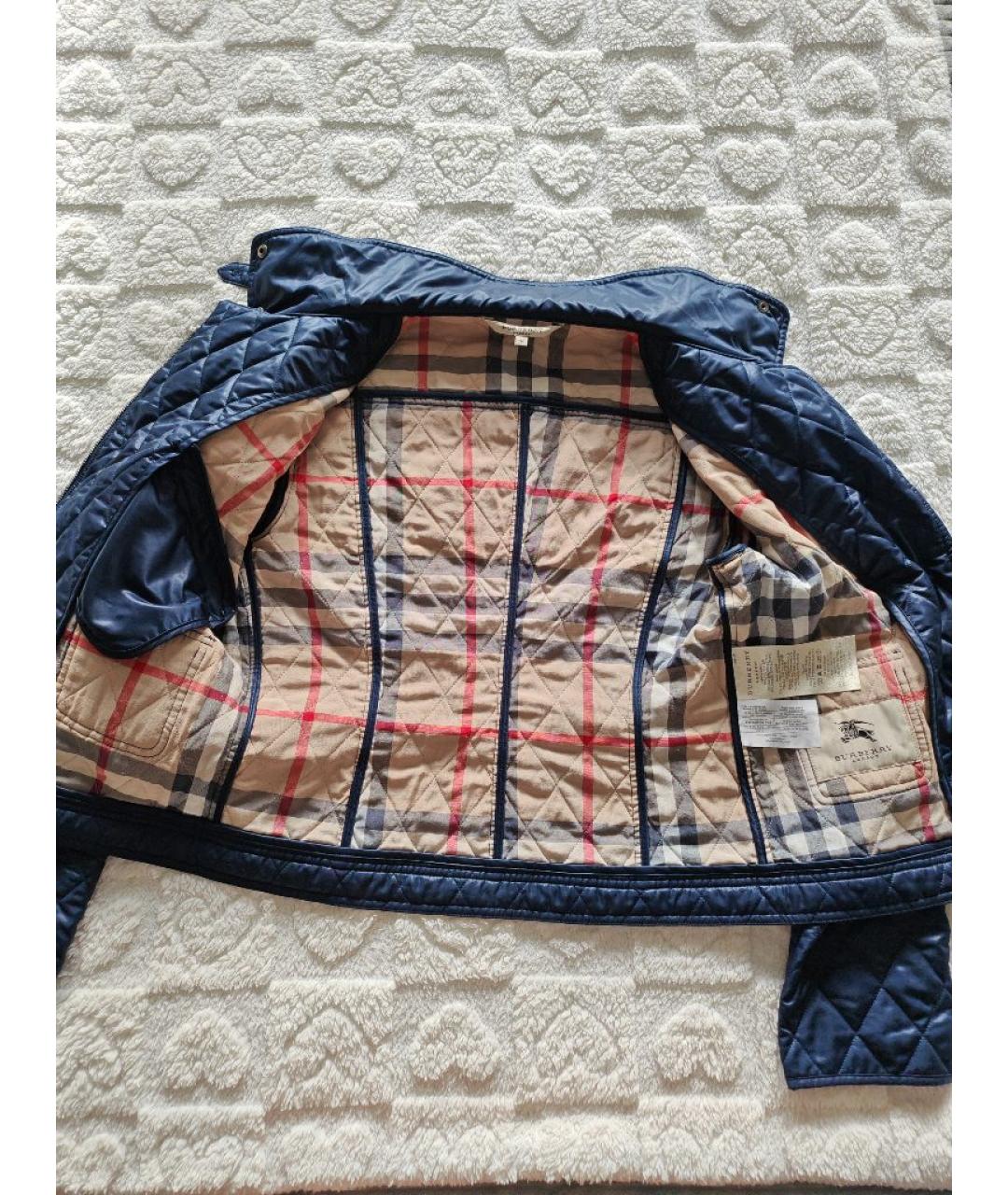 BURBERRY Темно-синяя полиэстеровая куртка, фото 6