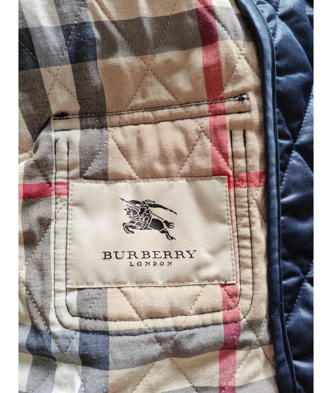 BURBERRY Темно-синяя полиэстеровая куртка, фото 5