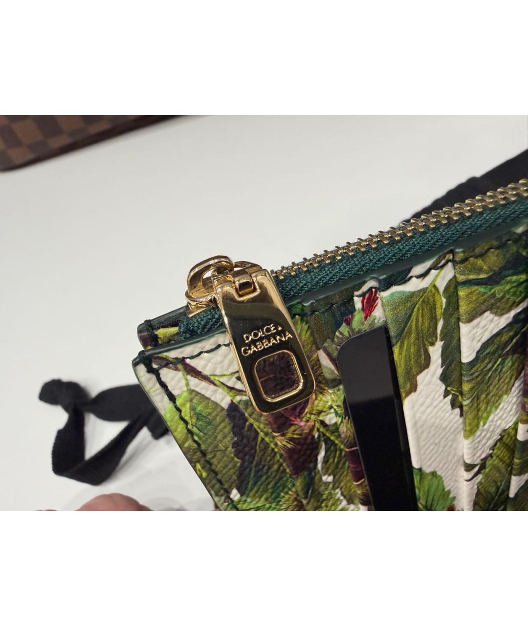 DOLCE&GABBANA Зеленый кожаный кардхолдер, фото 4