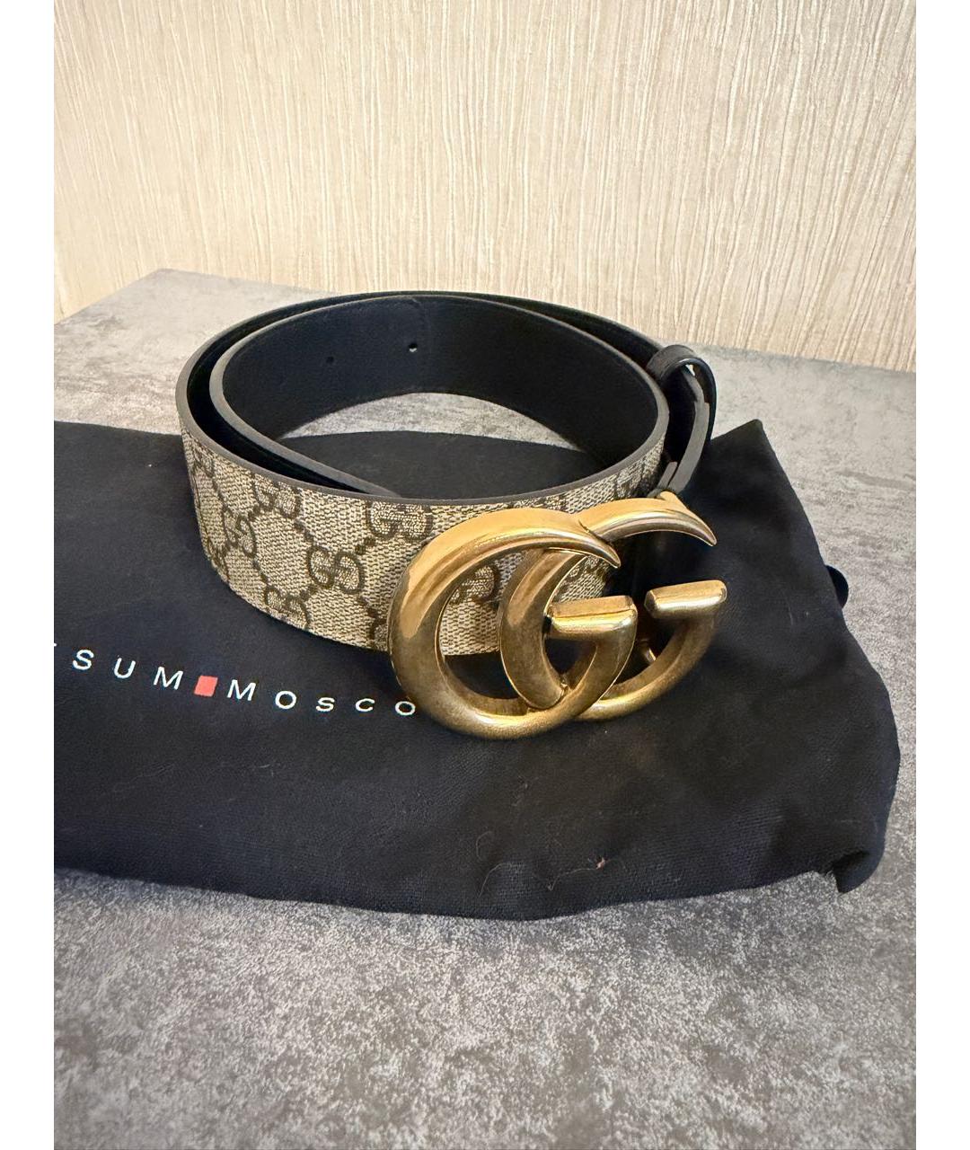 GUCCI Бежевый кожаный ремень, фото 5