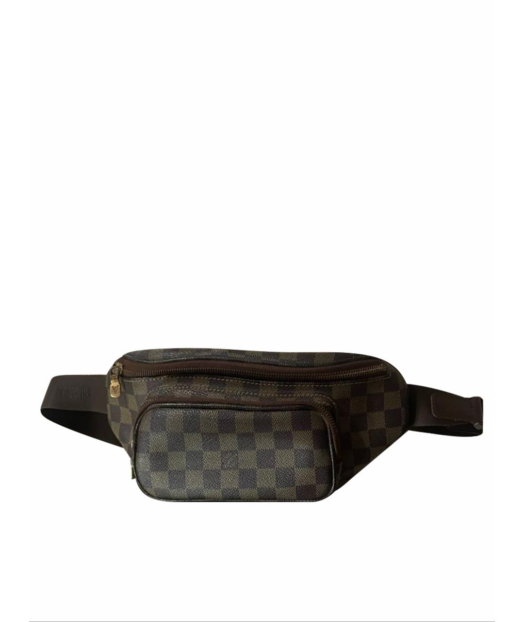 LOUIS VUITTON Коричневая поясная сумка из канвы, фото 10