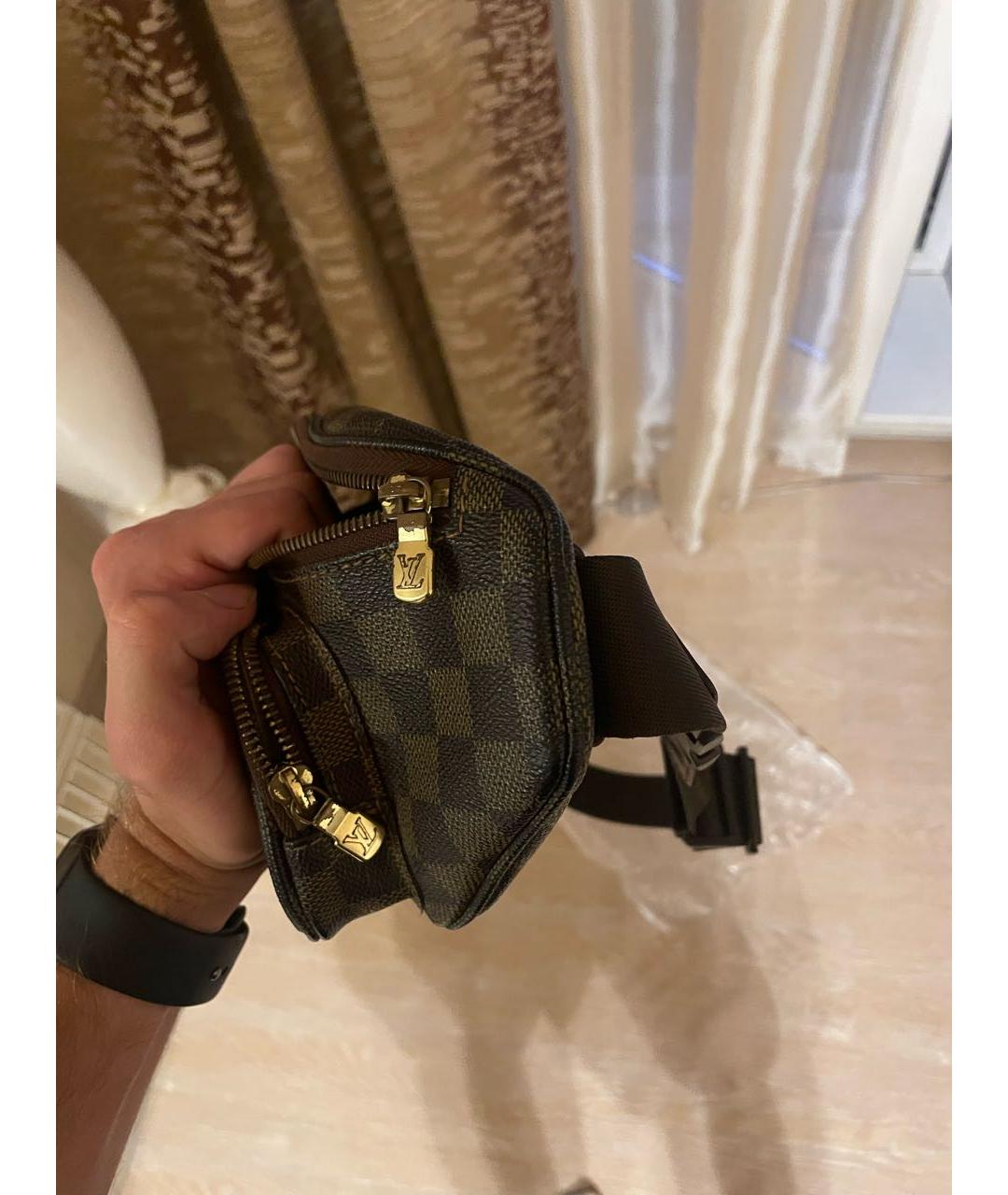 LOUIS VUITTON Коричневая поясная сумка из канвы, фото 6