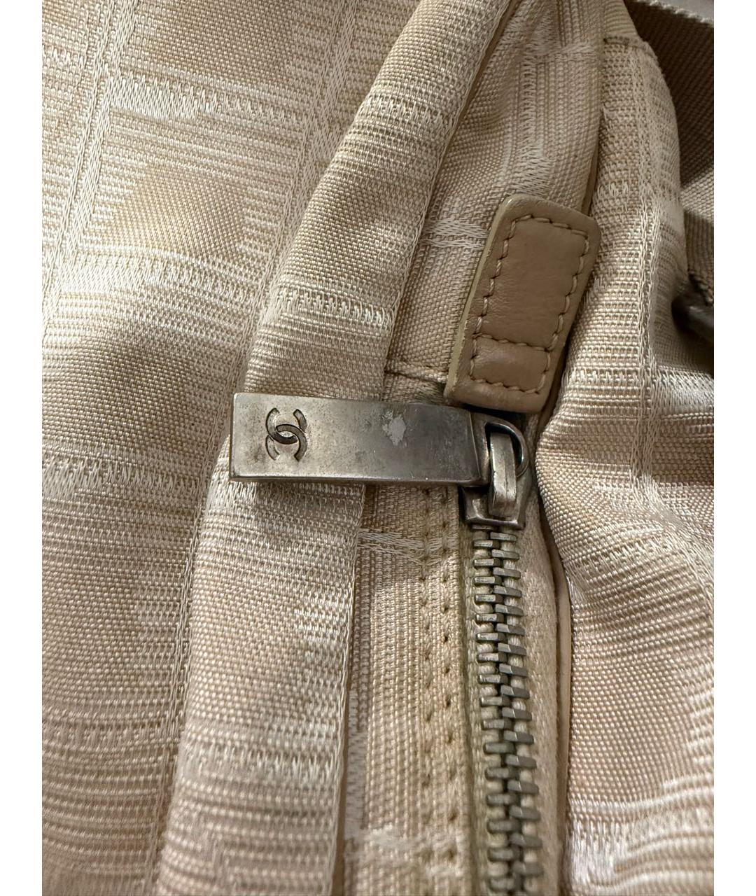 CHANEL Белая тканевая сумка тоут, фото 5