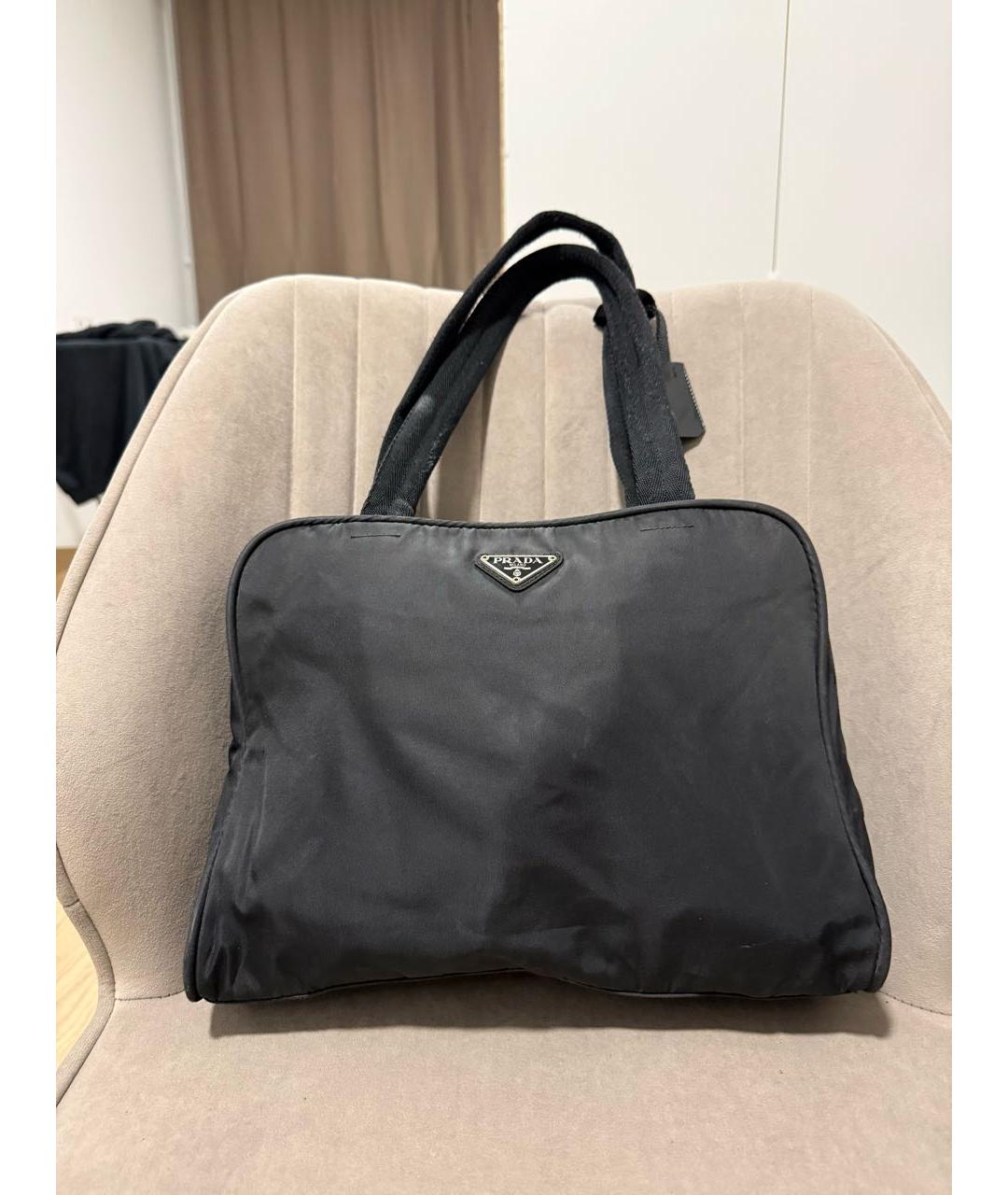 PRADA Черная нейлоновая сумка тоут, фото 9