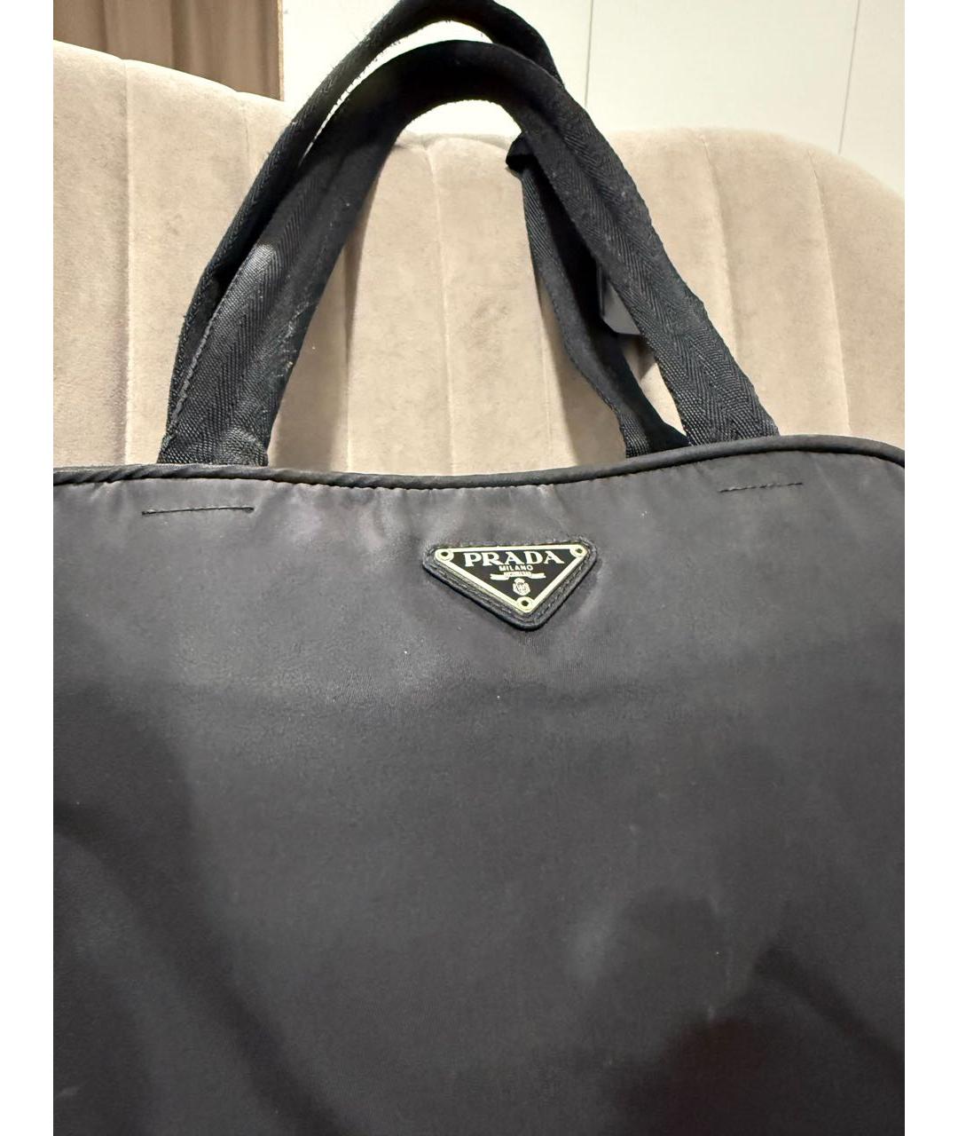 PRADA Черная нейлоновая сумка тоут, фото 2