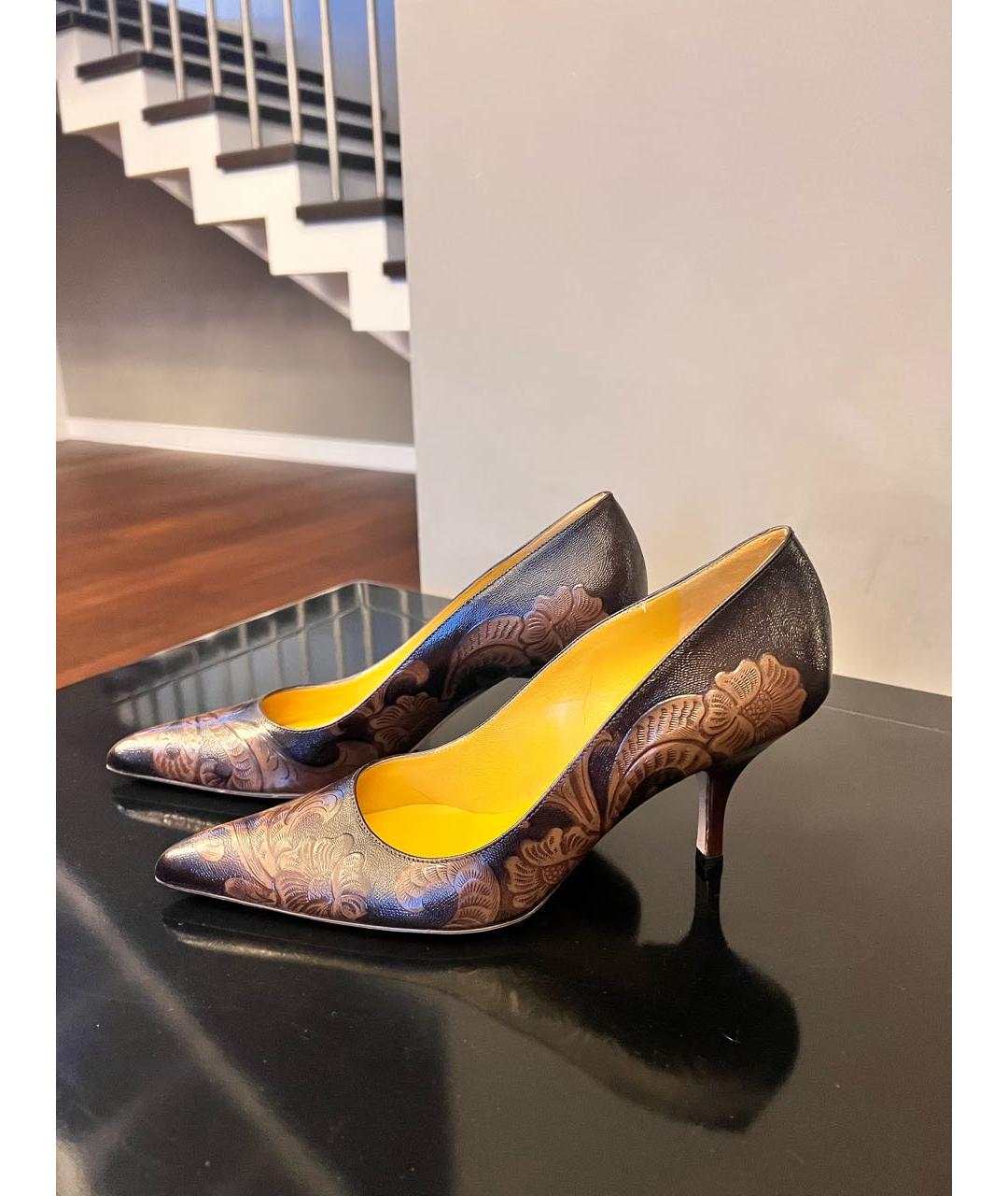 MIU MIU Коричневые кожаные туфли, фото 7
