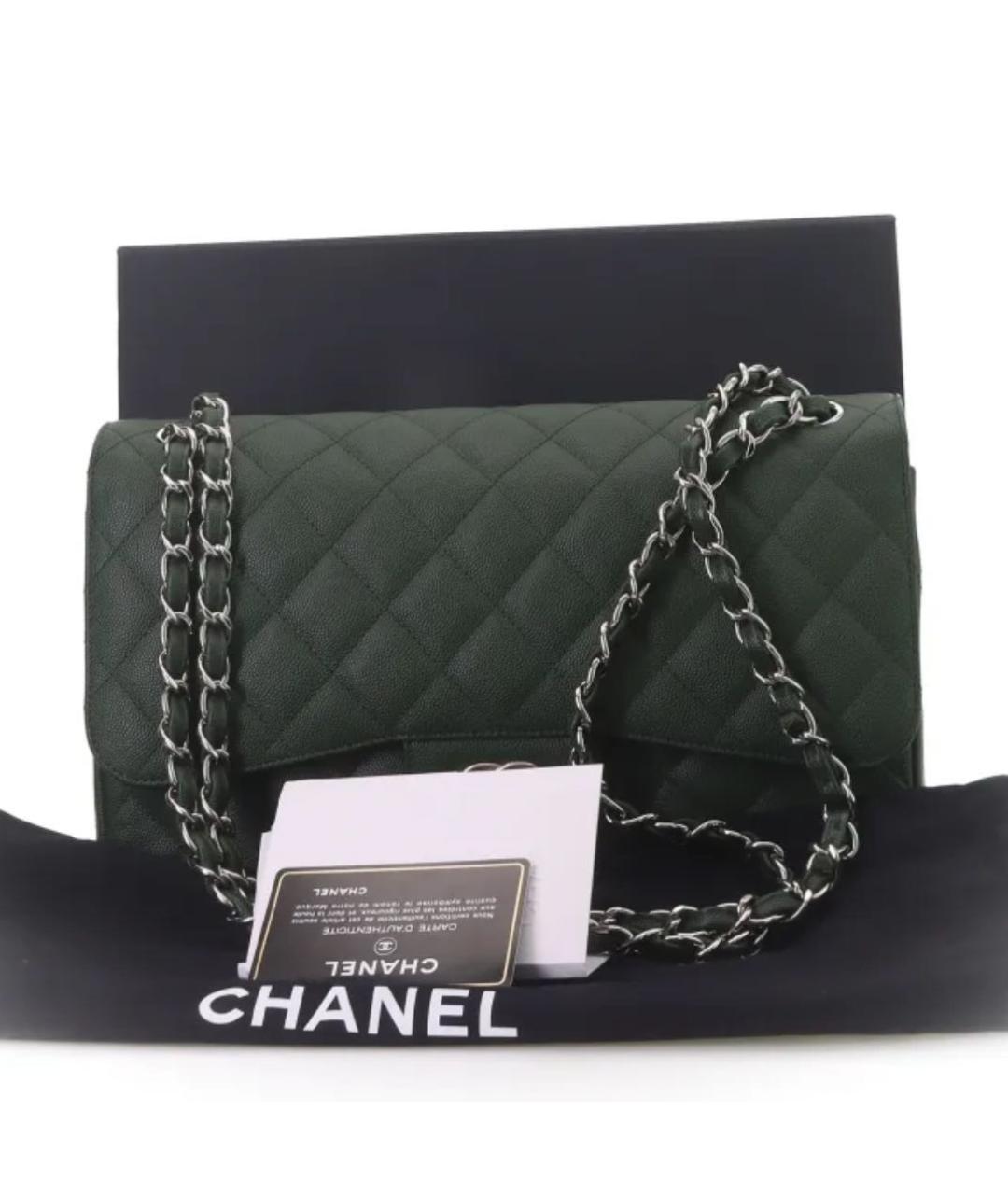 CHANEL Хаки кожаная сумка через плечо, фото 5