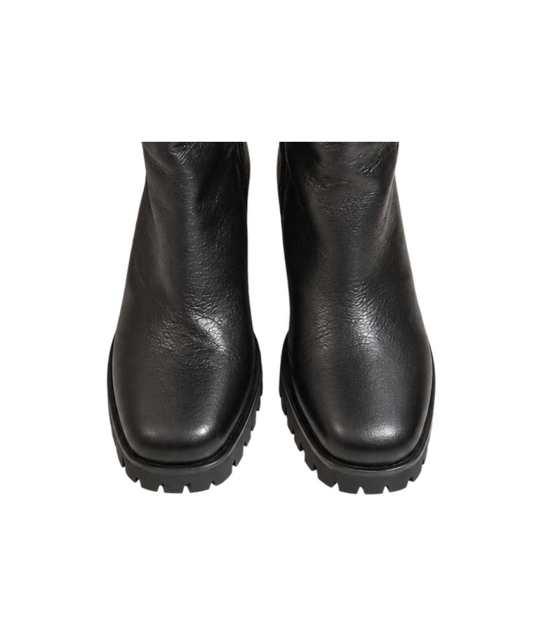 SANTONI Черные кожаные сапоги, фото 3