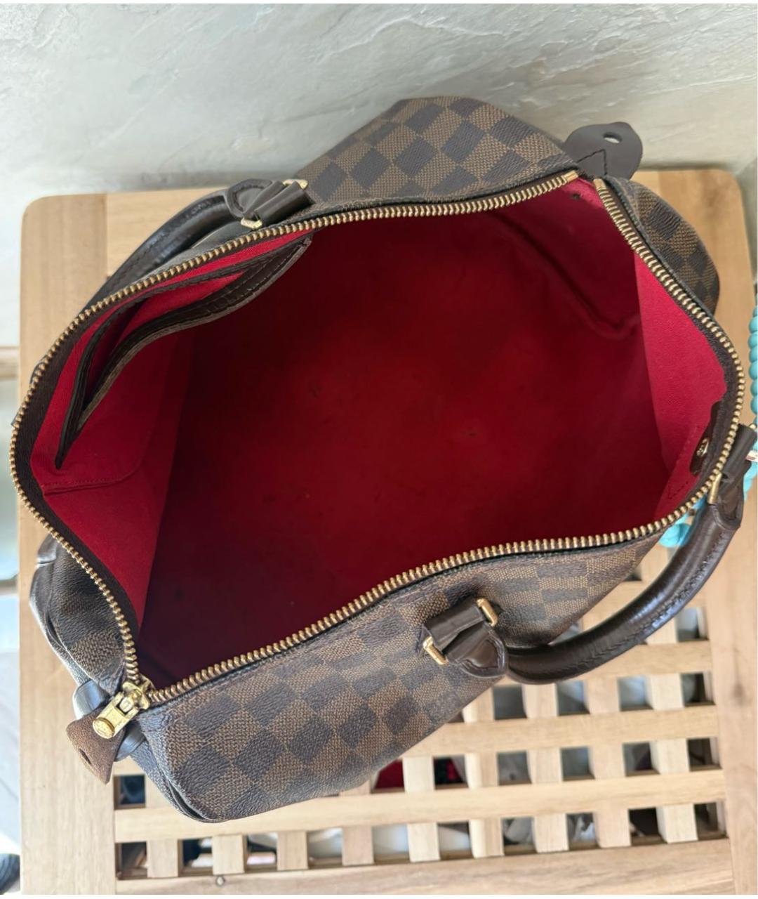 LOUIS VUITTON Коричневая сумка с короткими ручками из канвы, фото 7
