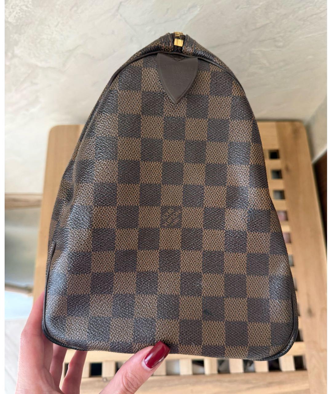 LOUIS VUITTON Коричневая сумка с короткими ручками из канвы, фото 4