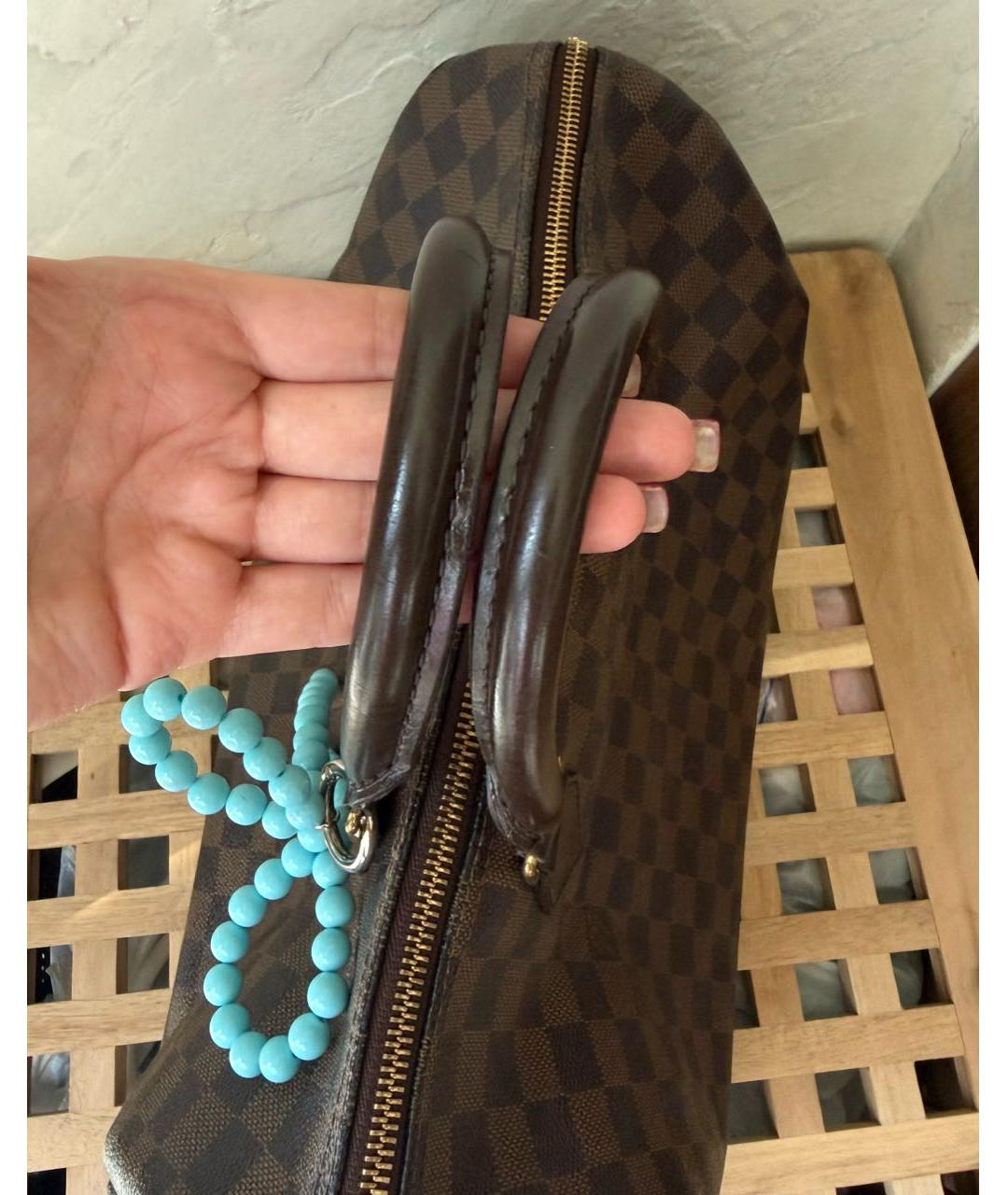 LOUIS VUITTON Коричневая сумка с короткими ручками из канвы, фото 3