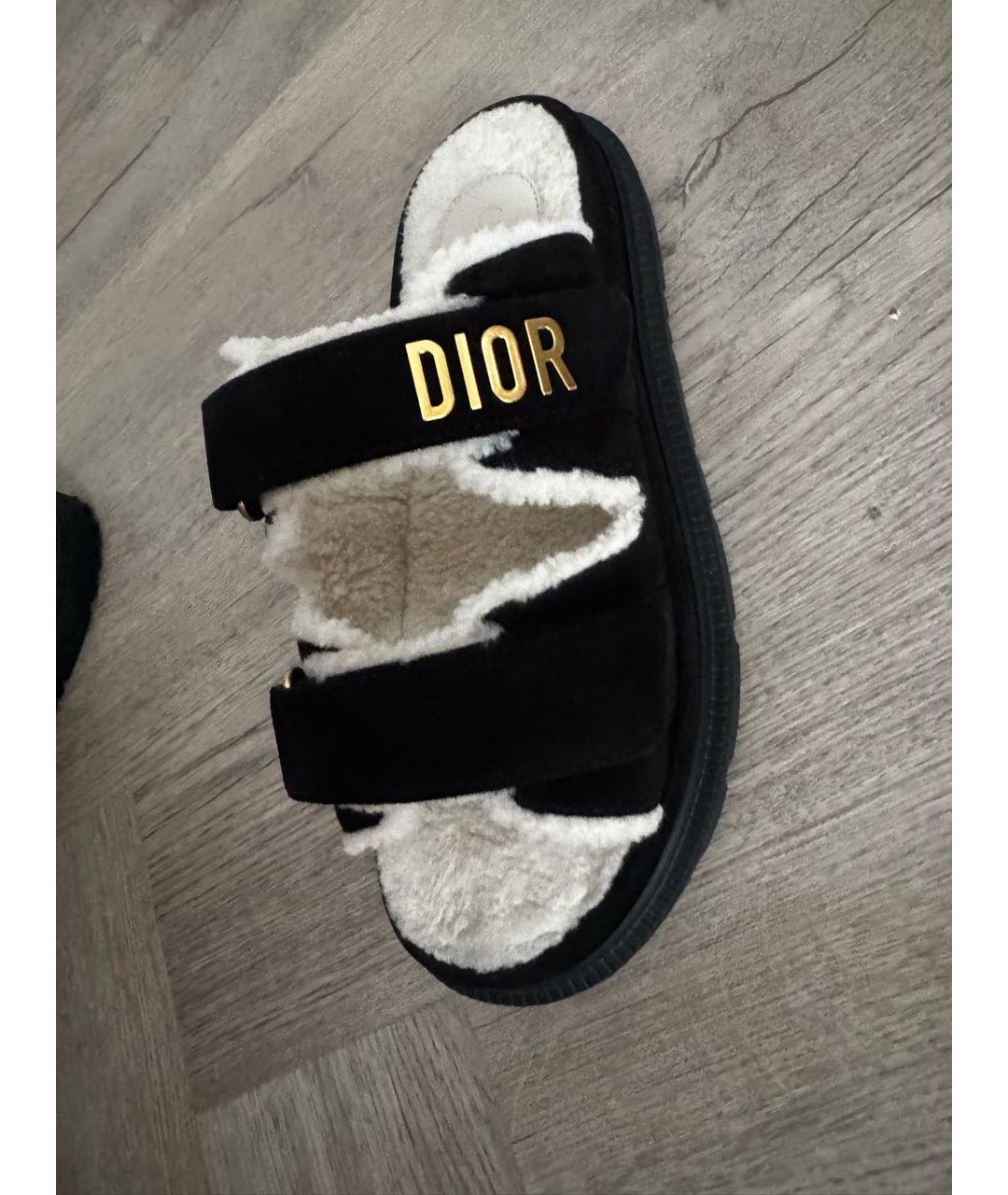 CHRISTIAN DIOR Черные замшевые сандалии, фото 5