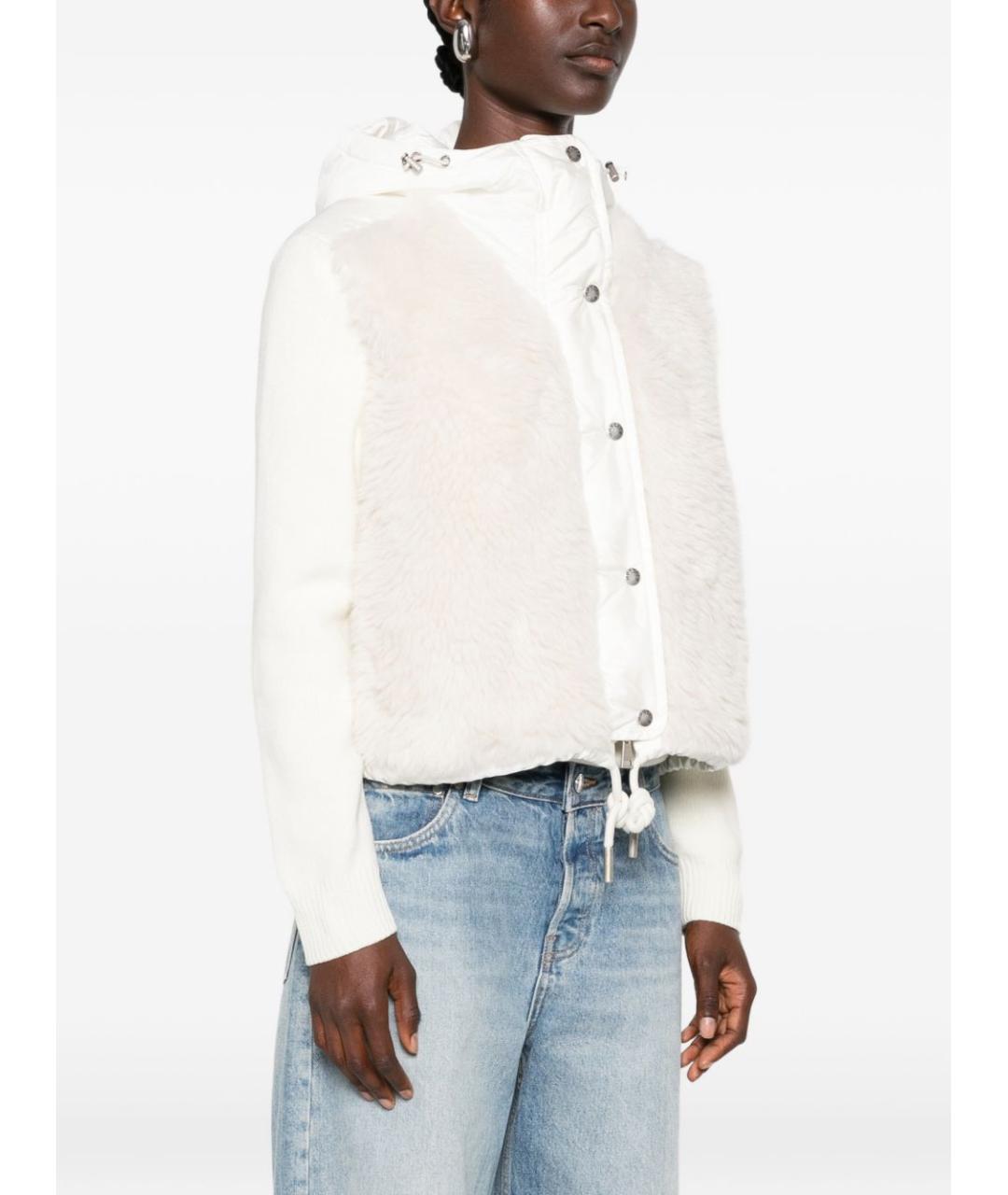 MONCLER Белая полиамидовая куртка, фото 4