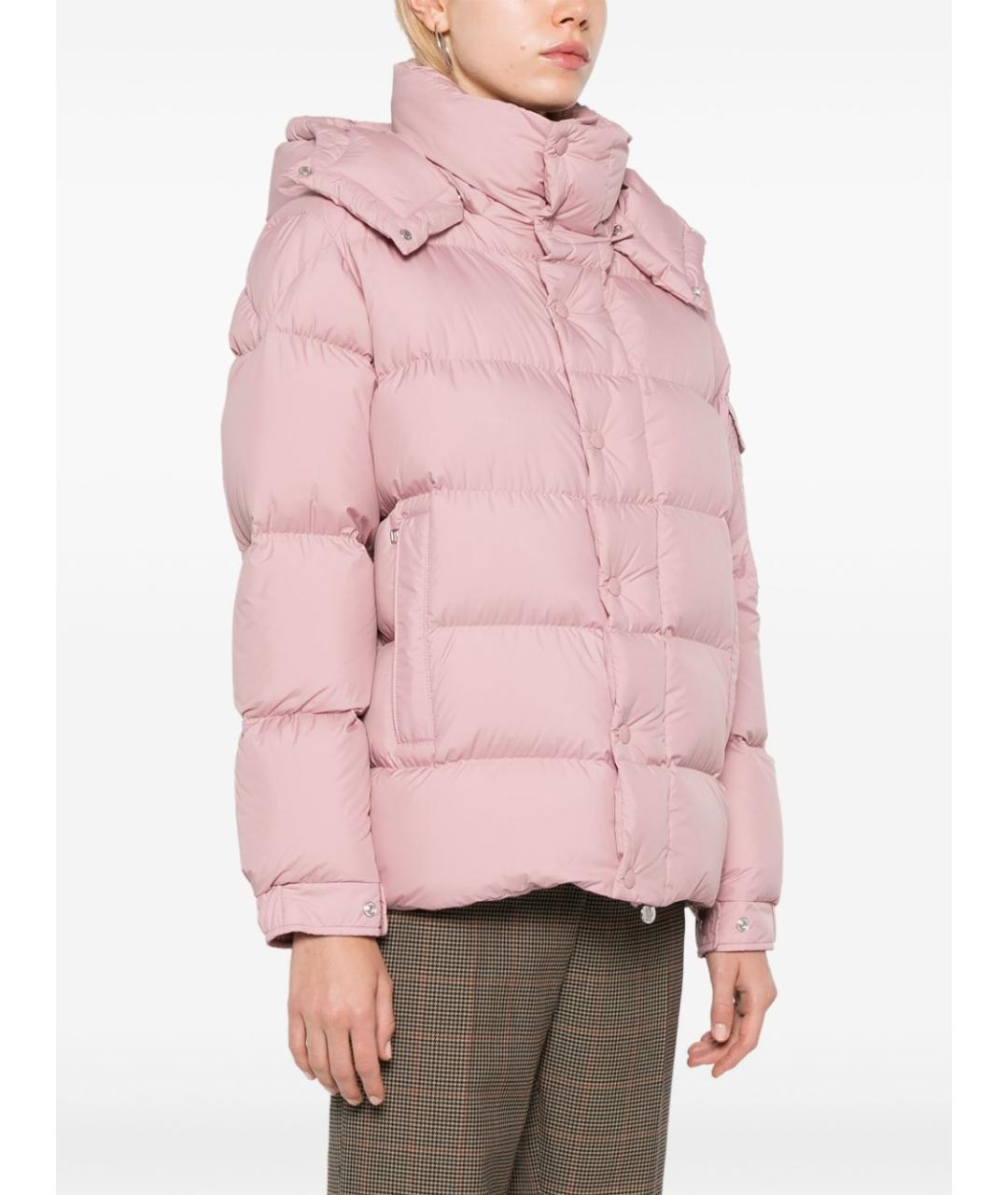 MONCLER Розовый полиэстеровый пуховик, фото 3