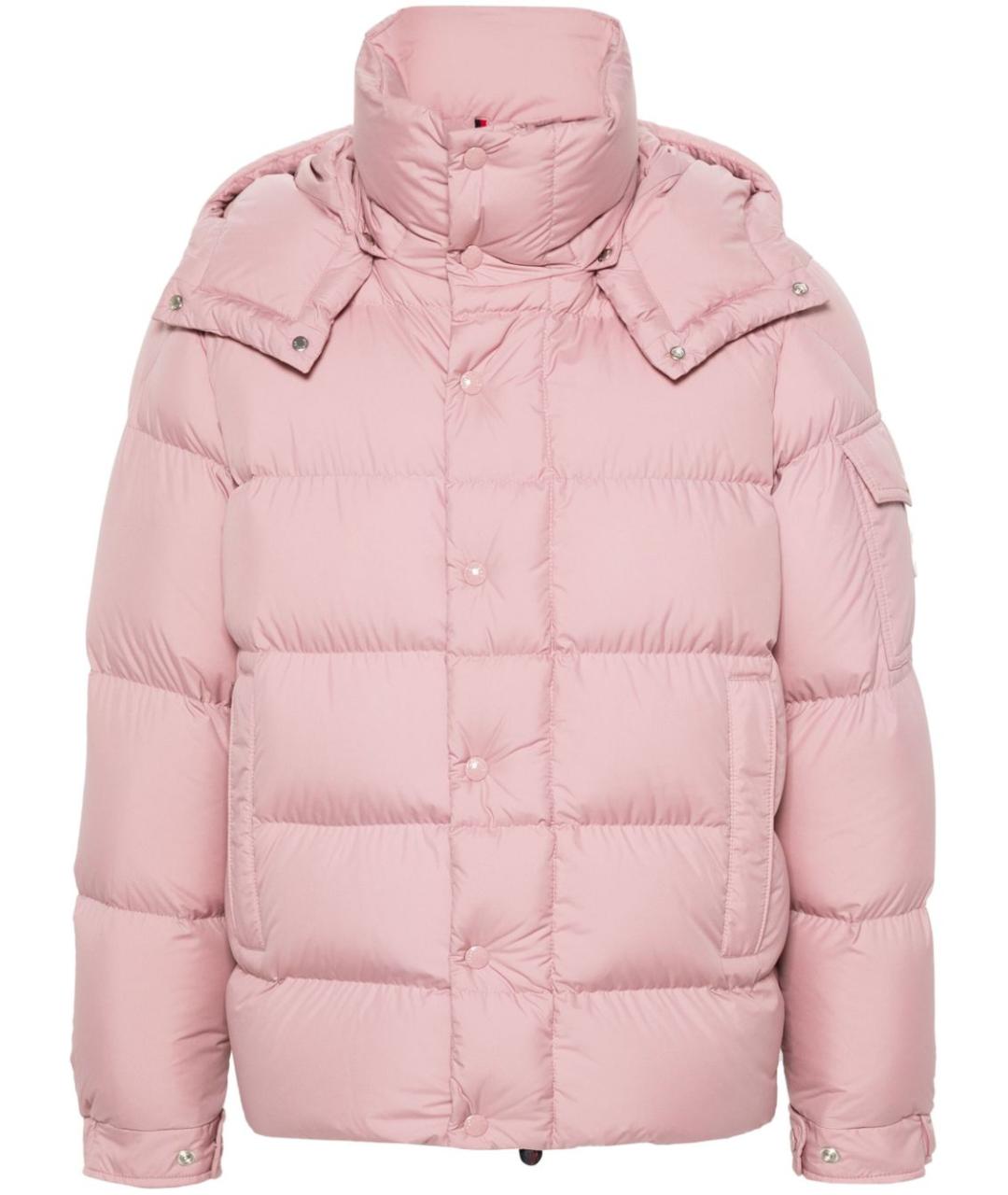 MONCLER Розовый полиэстеровый пуховик, фото 1