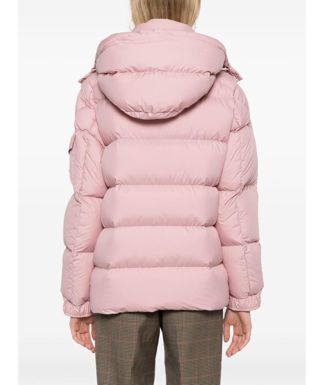 MONCLER Розовый полиэстеровый пуховик, фото 5