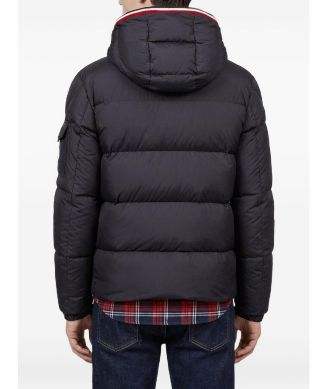MONCLER Темно-синий полиэстеровый пуховик, фото 4
