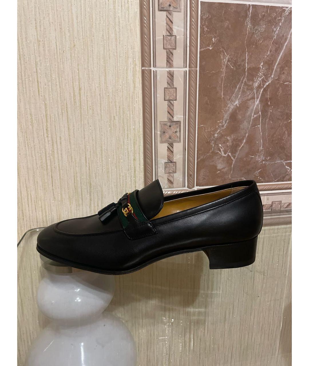 GUCCI Черные кожаные лоферы, фото 9