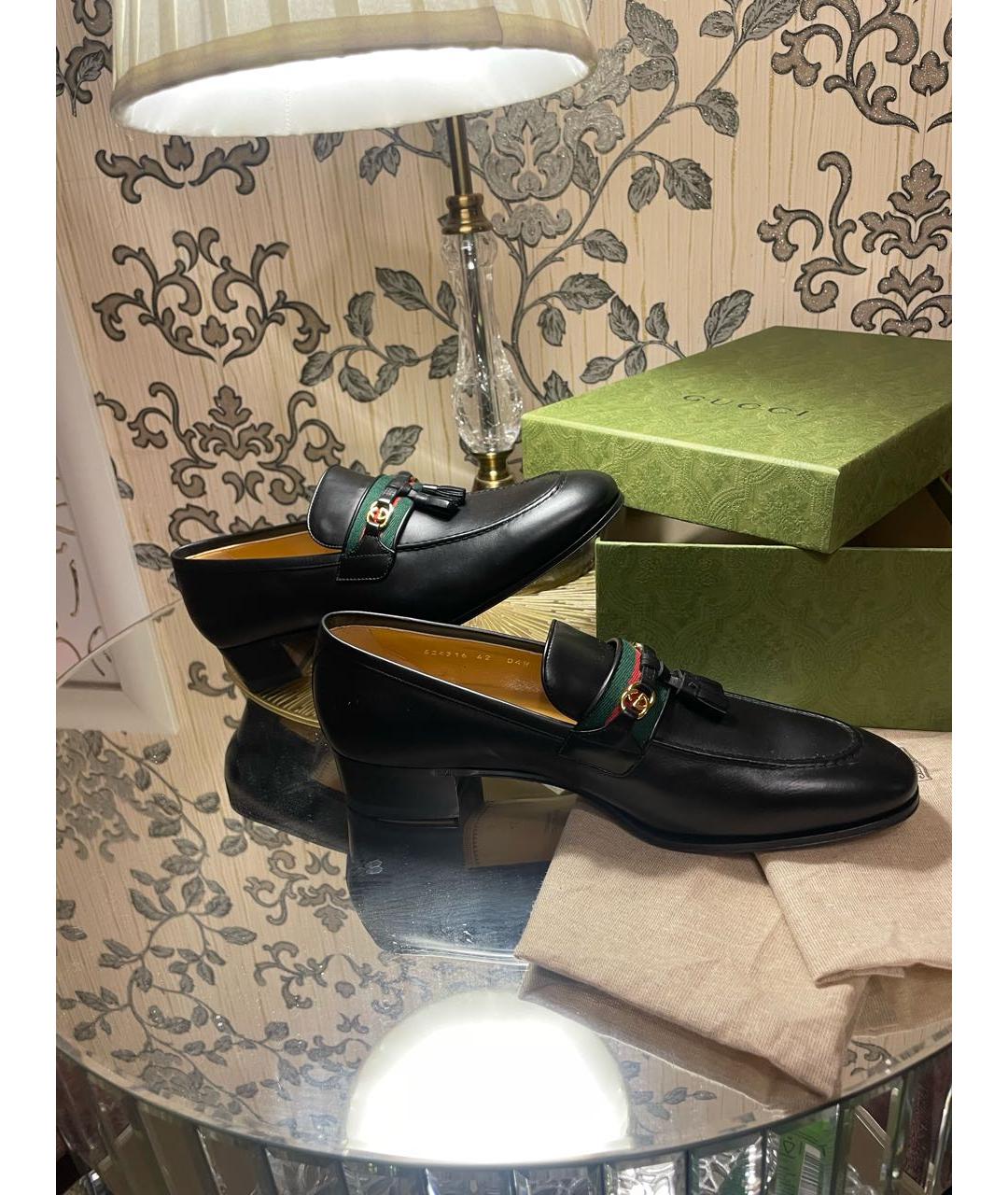 GUCCI Черные кожаные лоферы, фото 4