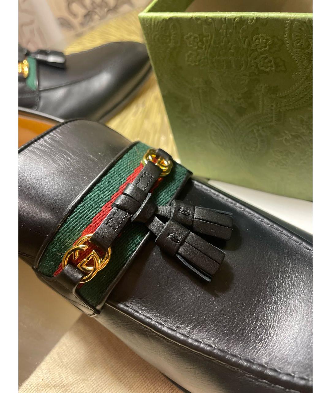 GUCCI Черные кожаные лоферы, фото 6