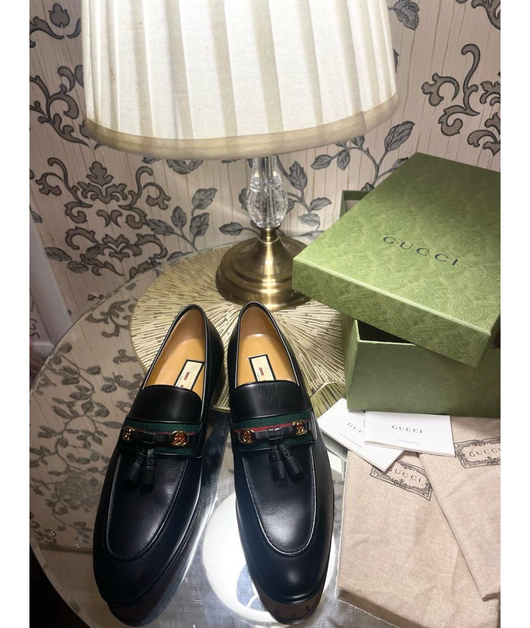 GUCCI Черные кожаные лоферы, фото 2