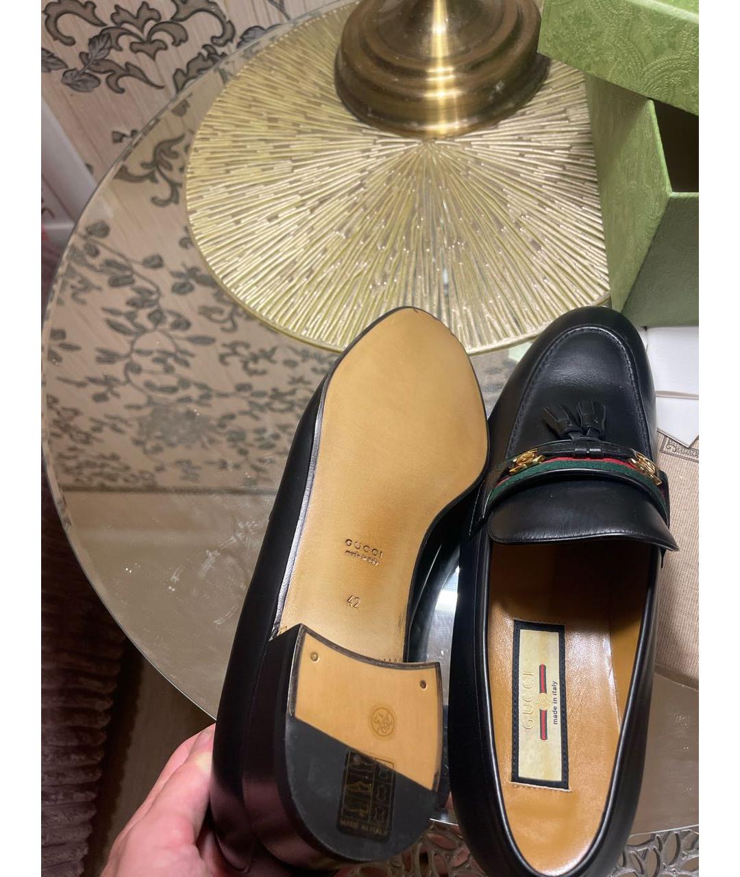 GUCCI Черные кожаные лоферы, фото 8