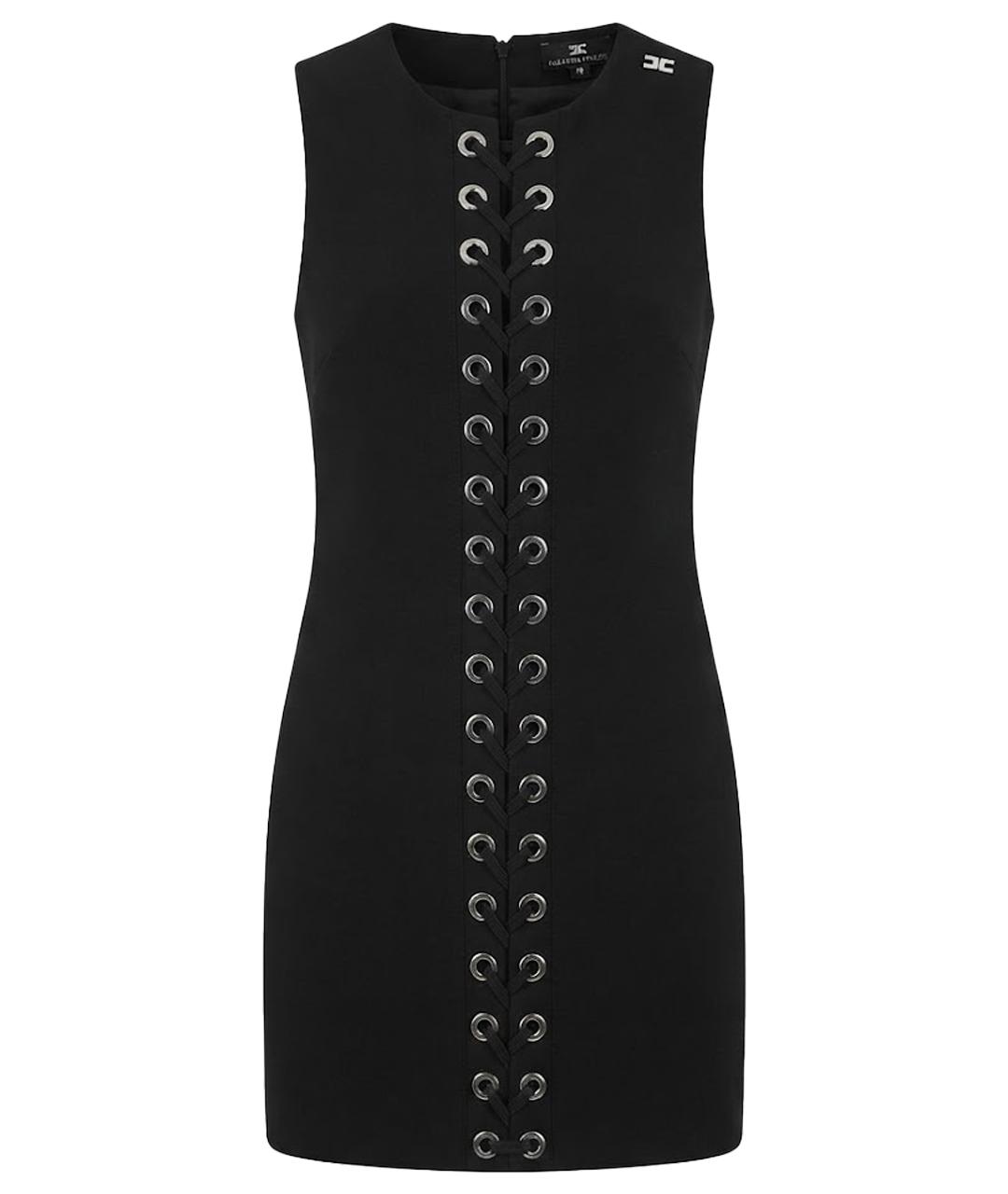 ELISABETTA FRANCHI Черное полиэстеровое коктейльное платье, фото 1